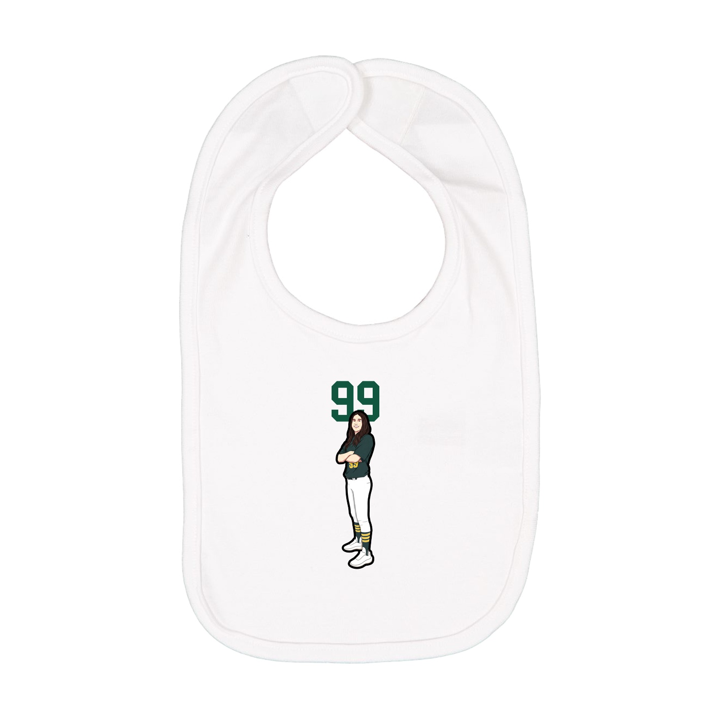 Infant Bib — Number Top in White