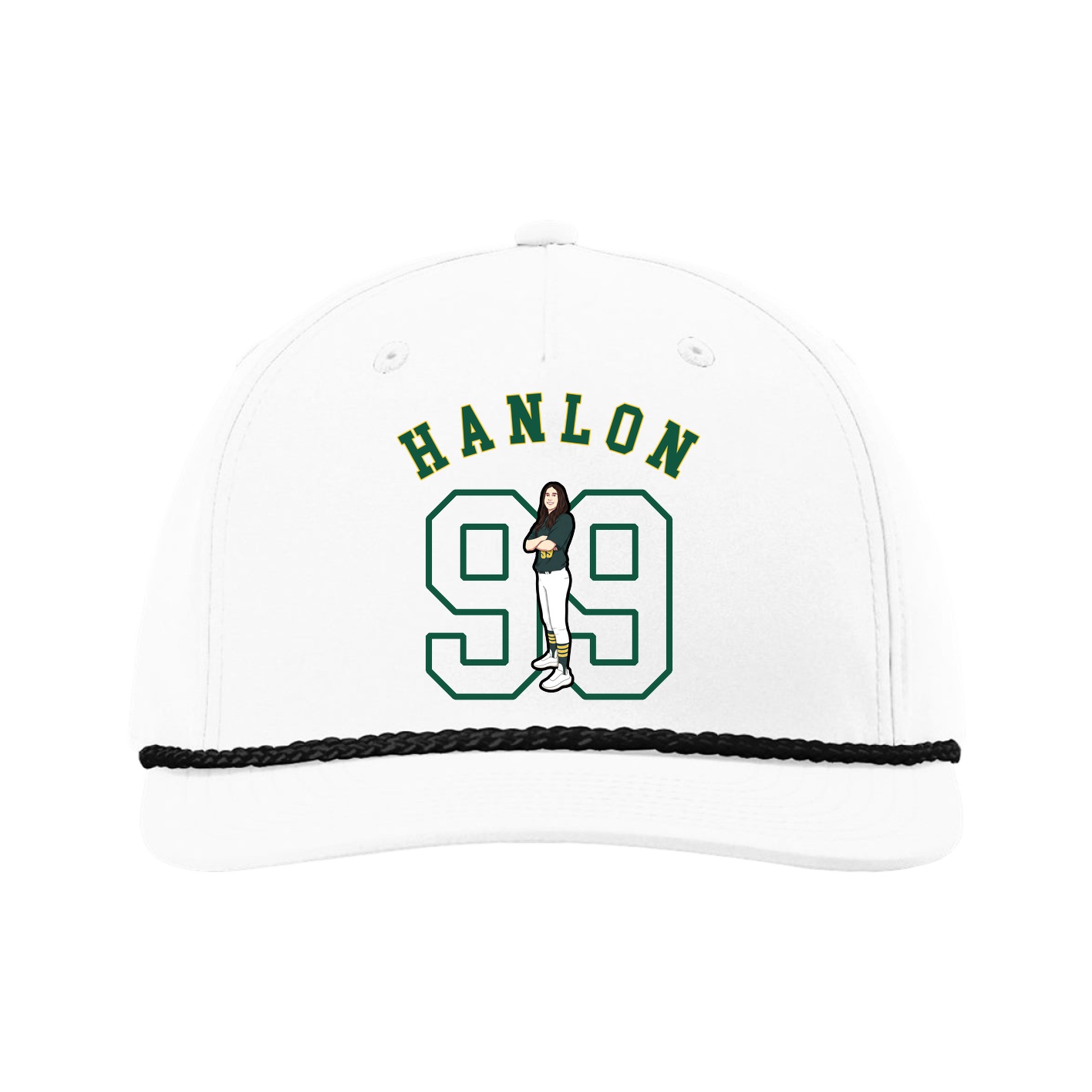 Five-Panel Classic Rope Cap — Shirsey Arch in White