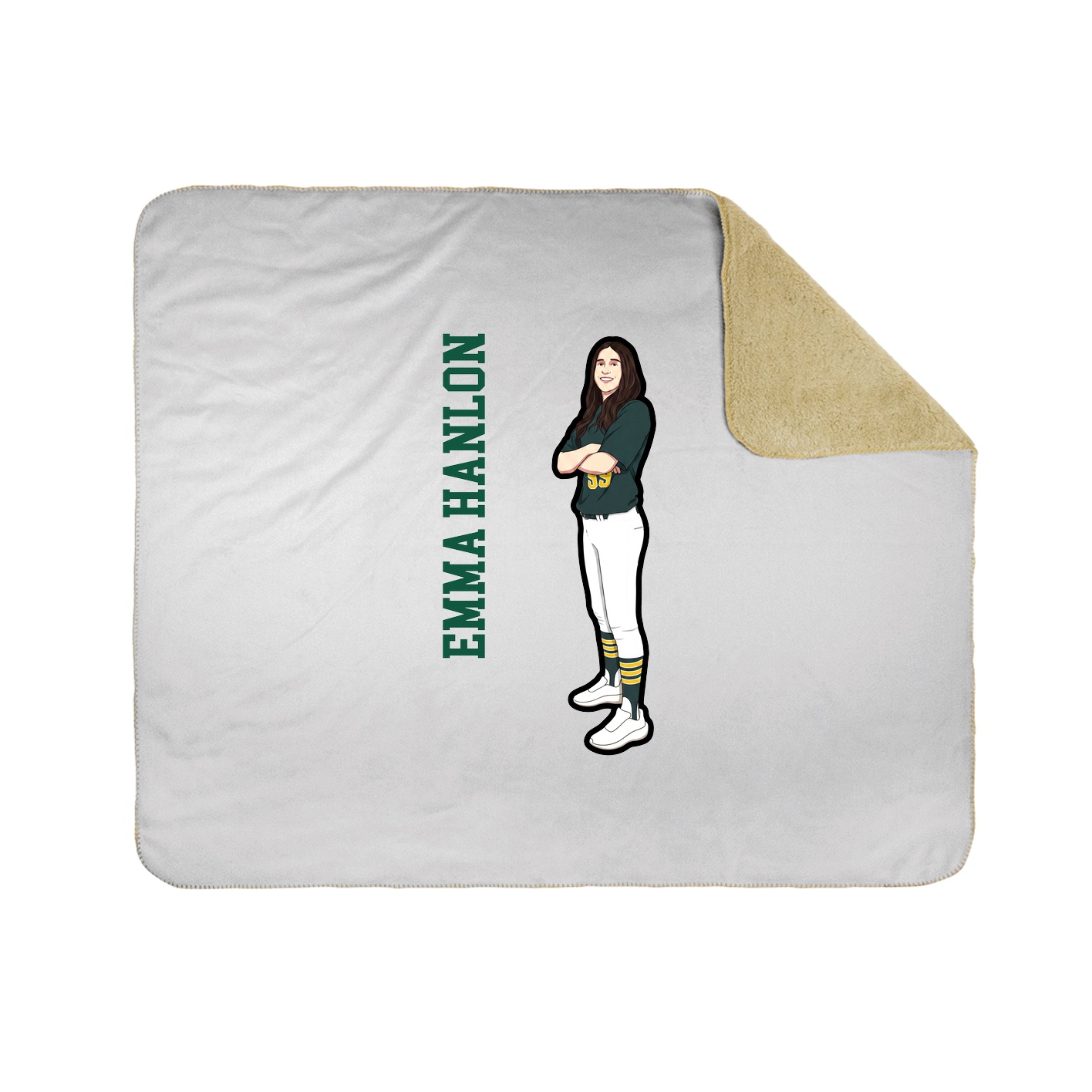Throw Blanket — Name Vertical in White