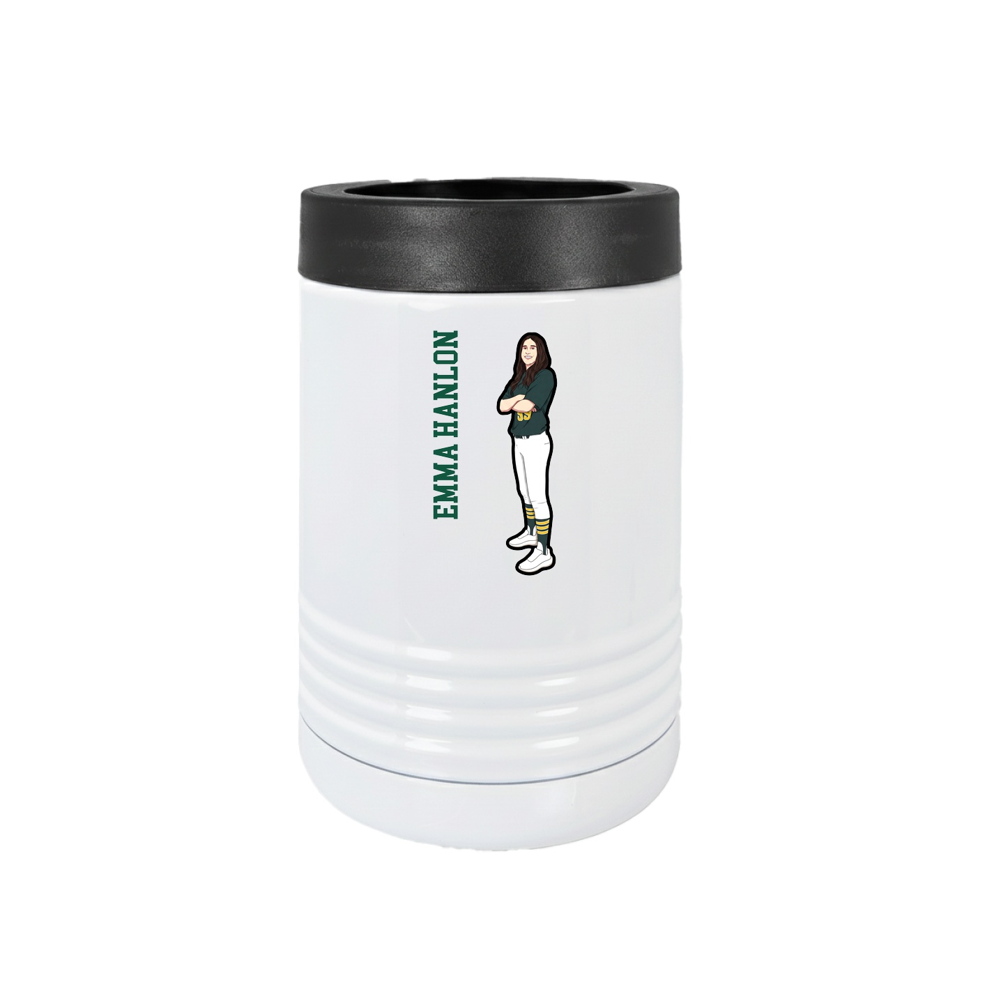 Beverage Holder — Name Vertical in White