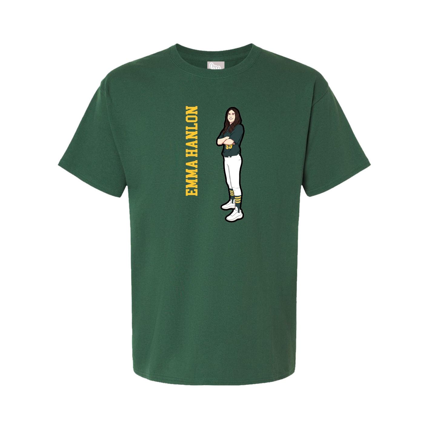 Tee — Name Vertical in Green