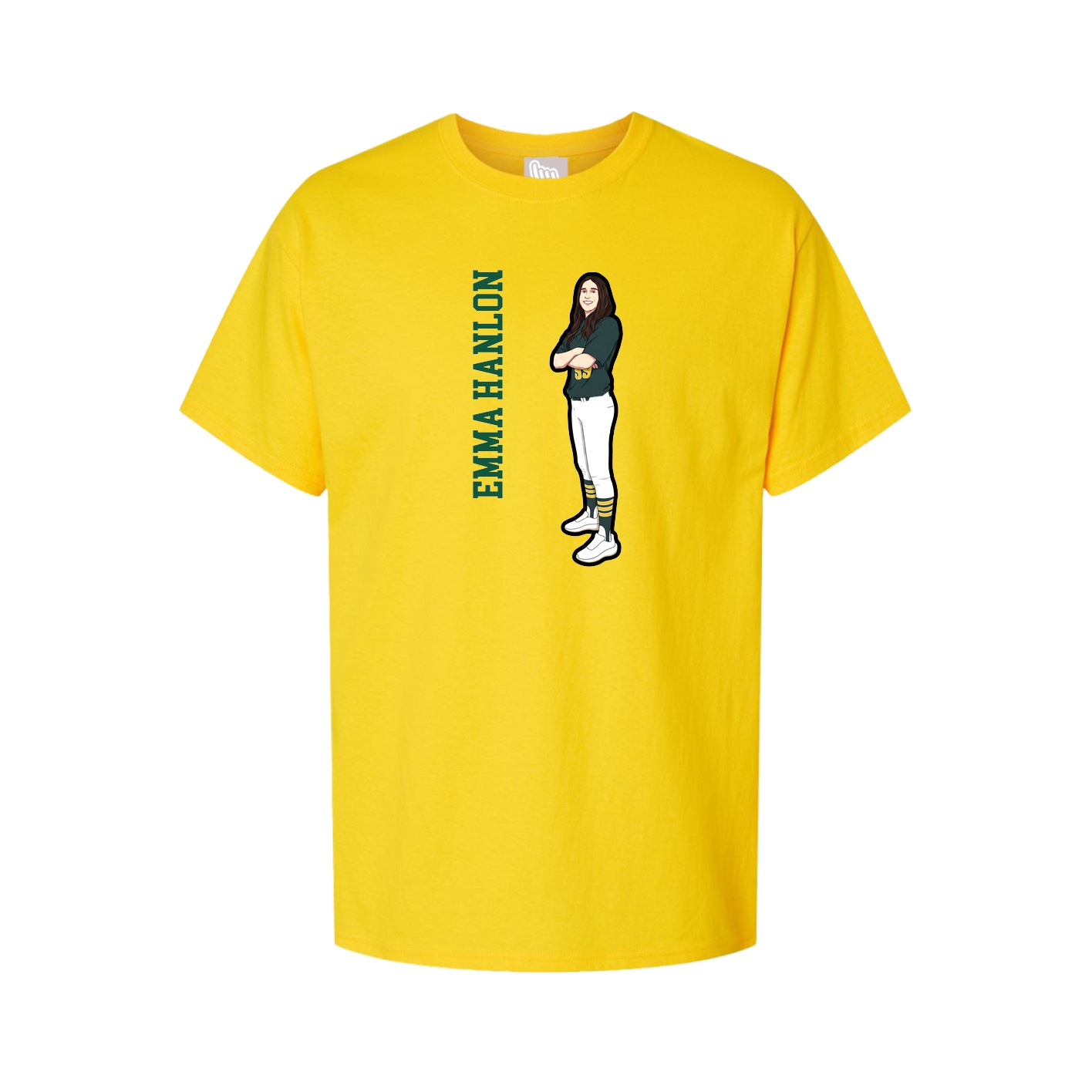 Youth Tee — Name Vertical in Gold