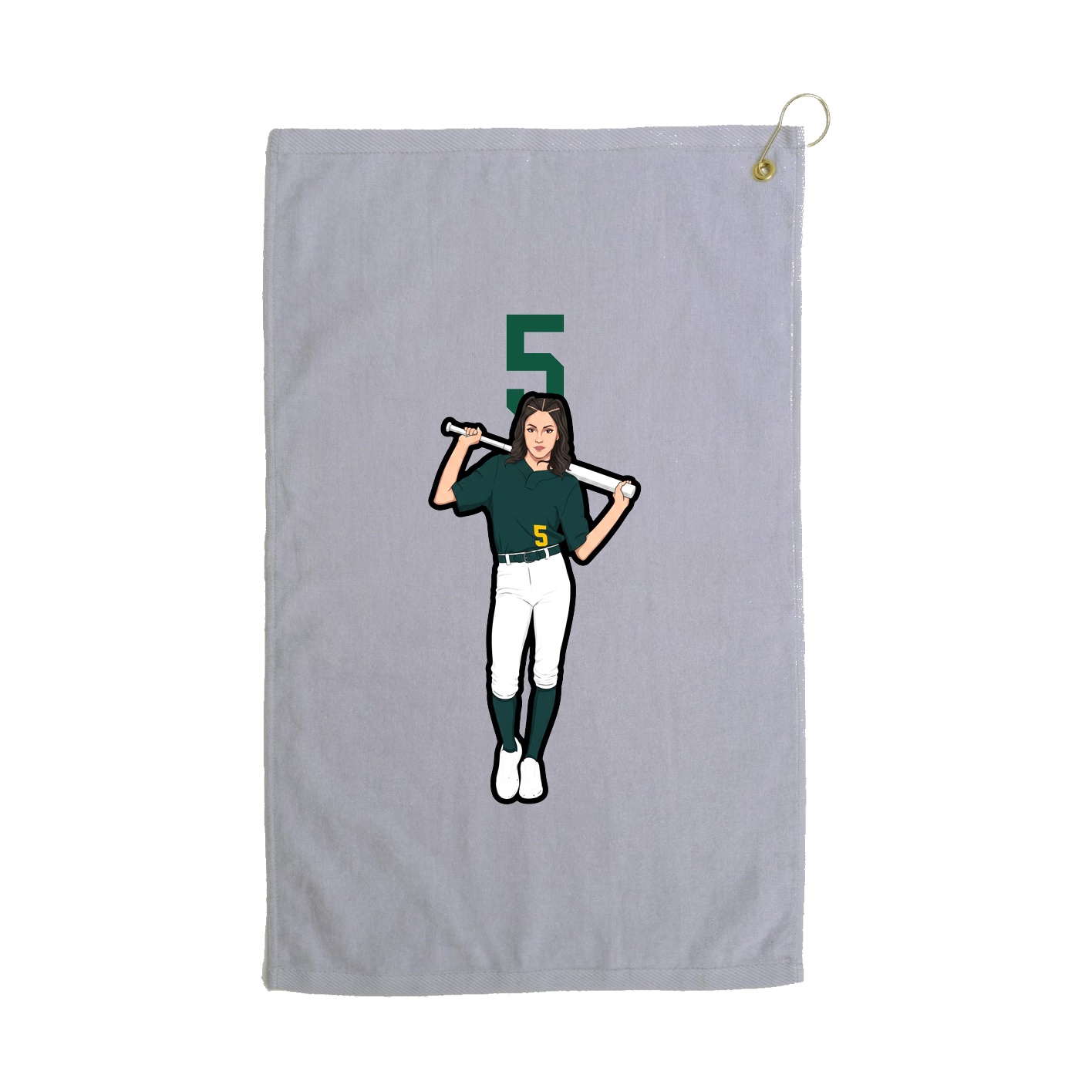Golf Towel — Number Top in Grey