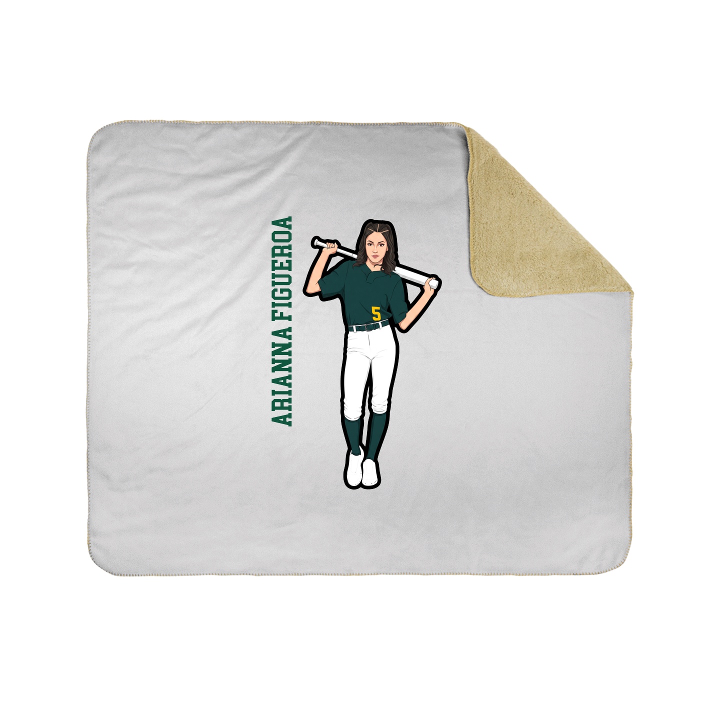 Throw Blanket — Name Vertical in White
