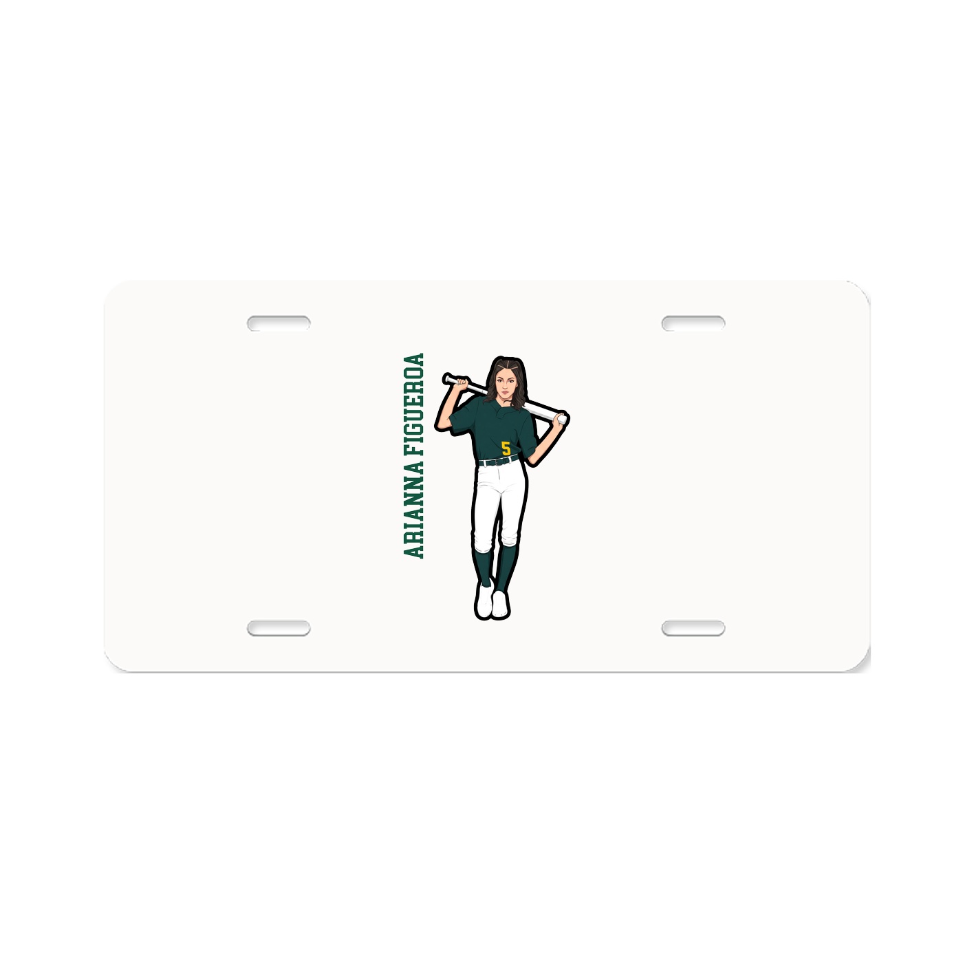 License Plate — Name Vertical in Classic