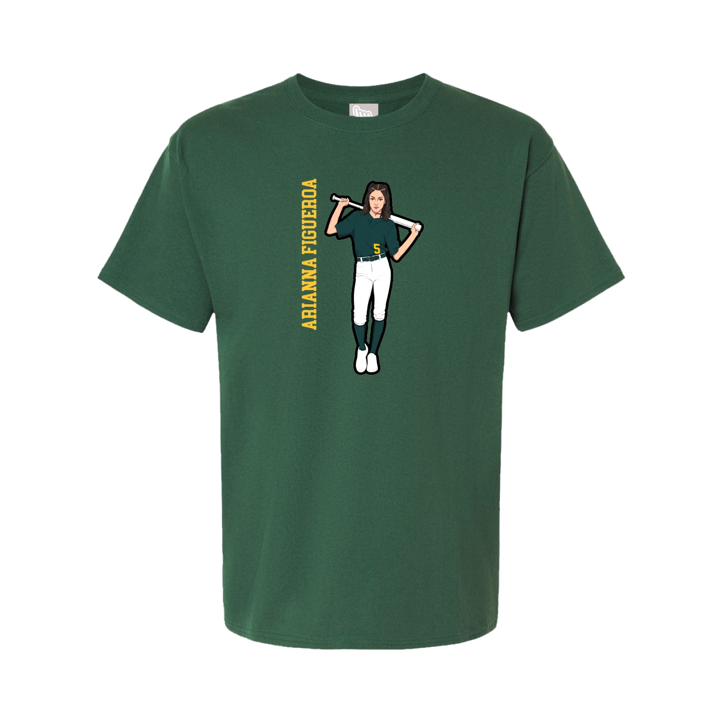 Youth Tee — Name Vertical in Green