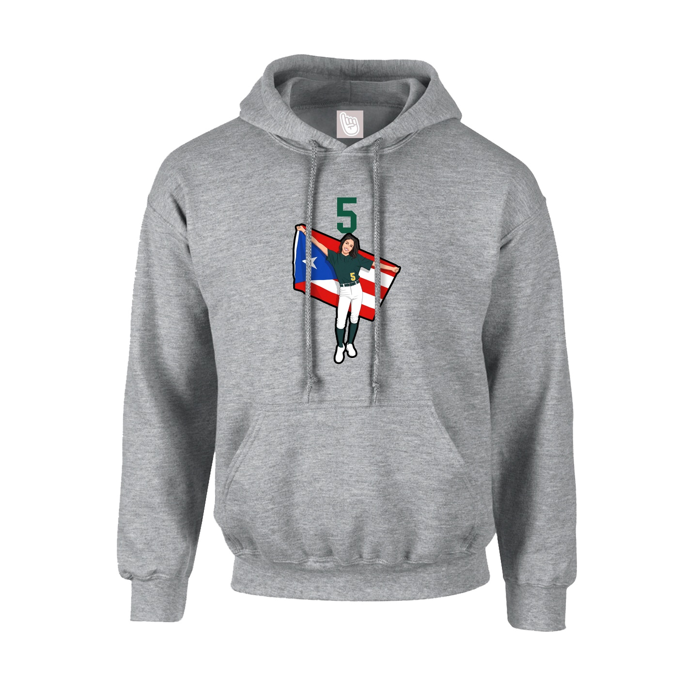 Hoodie — Number Top in Grey