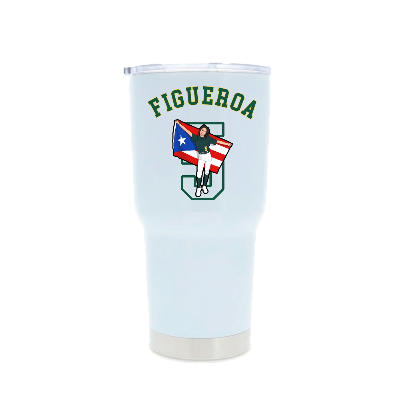 30oz Stainless Steel Tumbler — Shirsey Arch in White