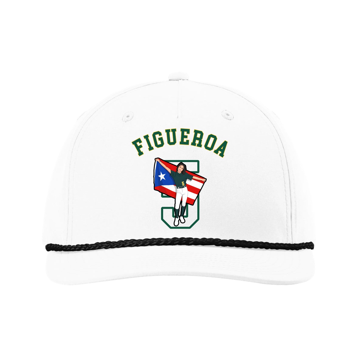 Five-Panel Classic Rope Cap — Shirsey Arch in White