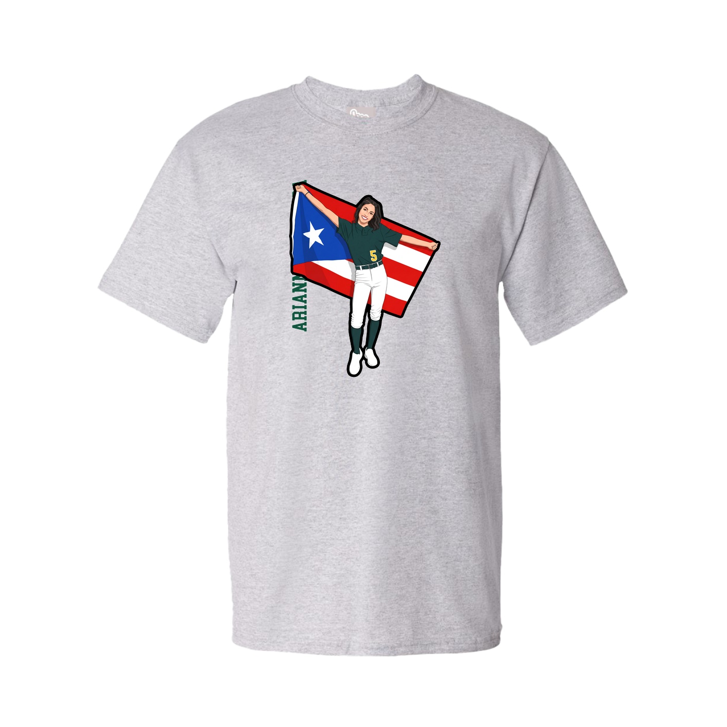 Tee — Name Vertical in Grey