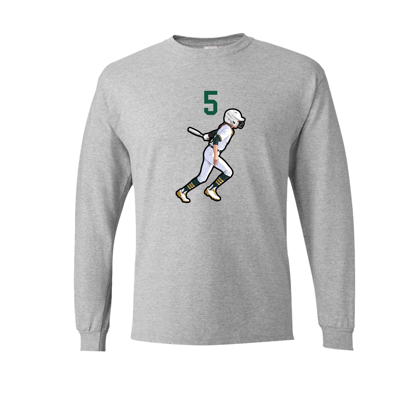 Long Sleeve Tee — Number Top in Grey