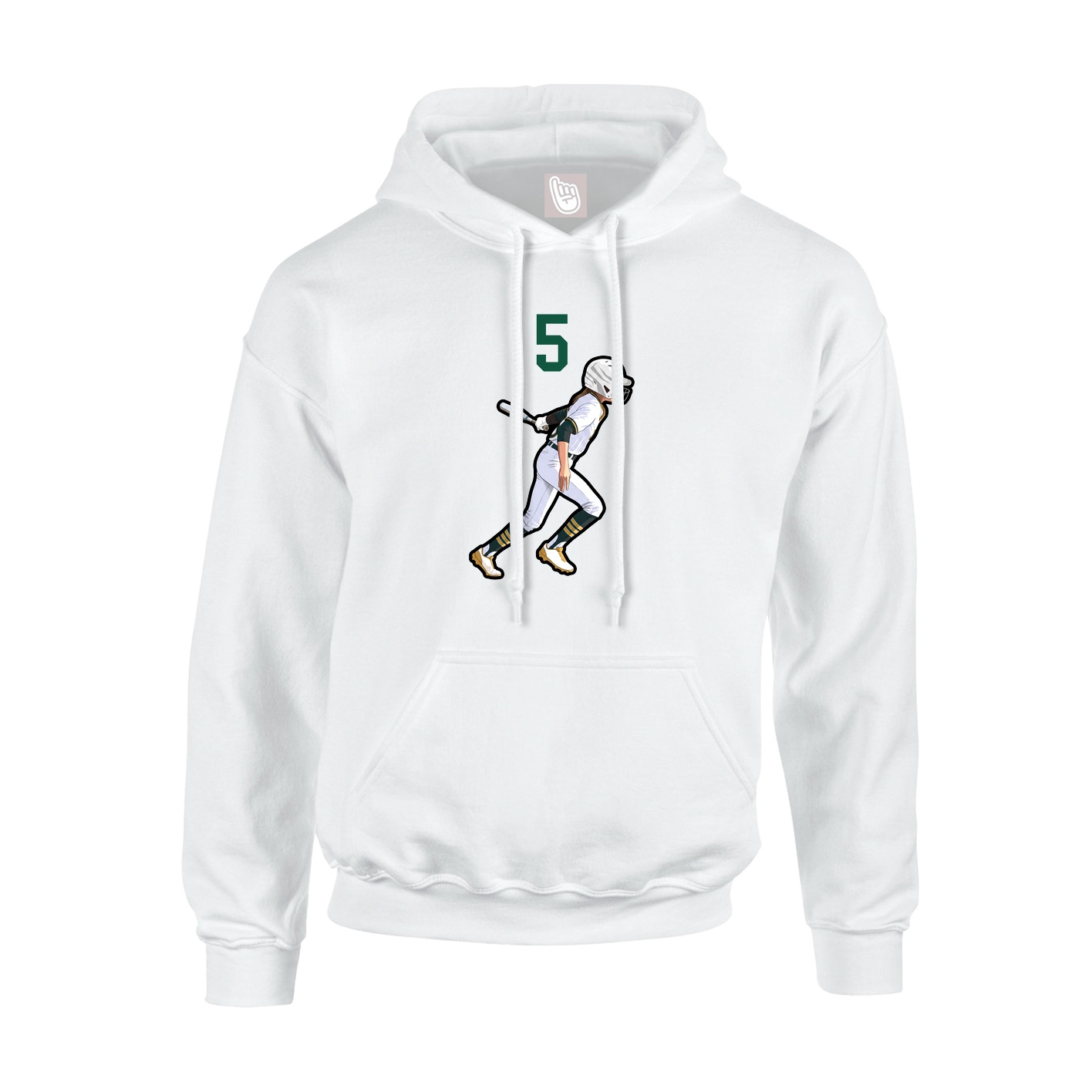 Youth Hoodie — Number Top in White