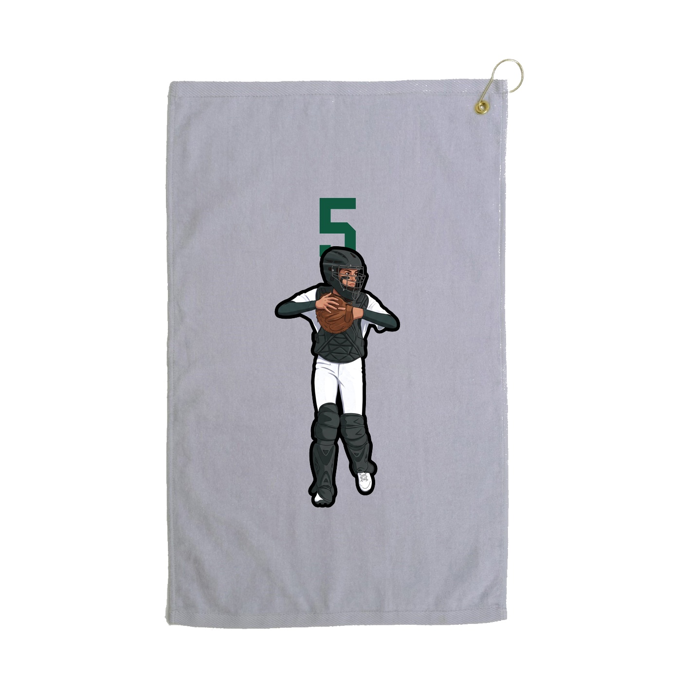 Golf Towel — Number Top in Grey