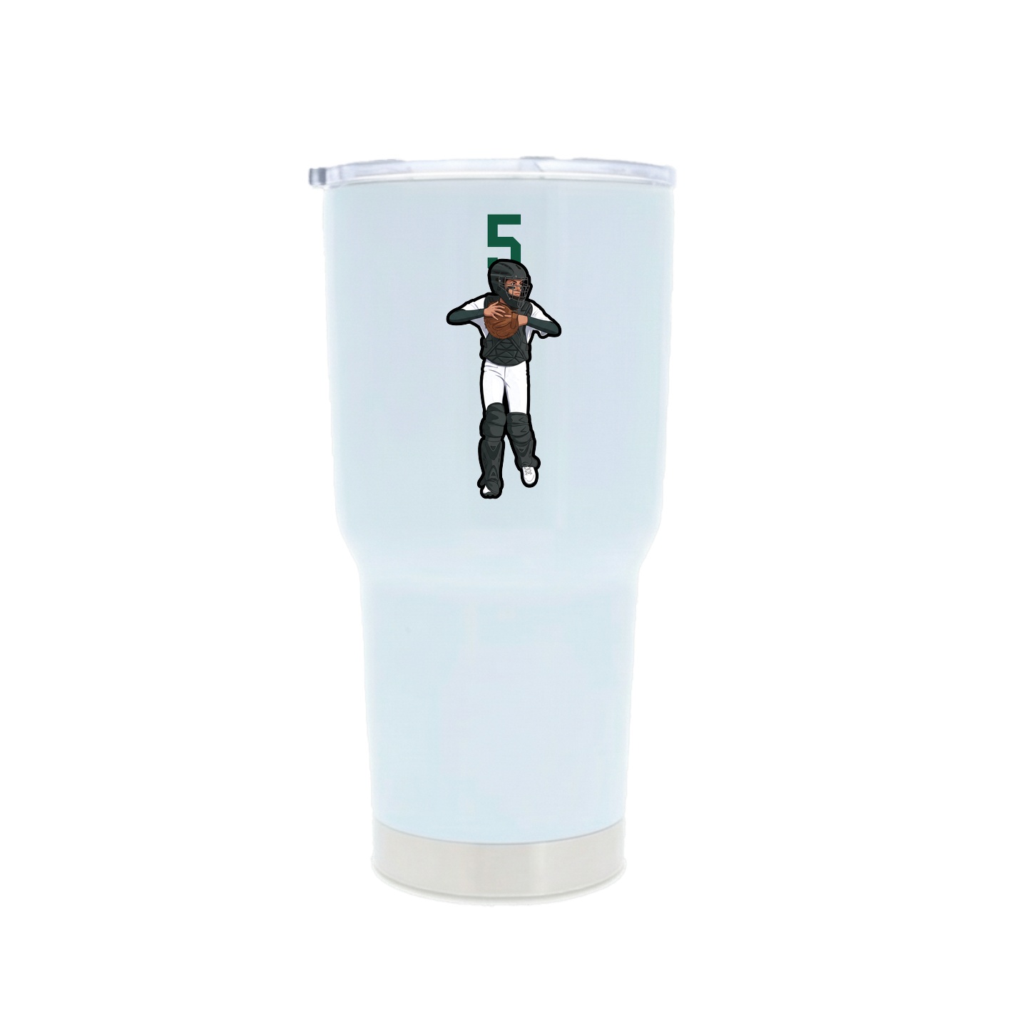 30oz Stainless Steel Tumbler — Number Top in White