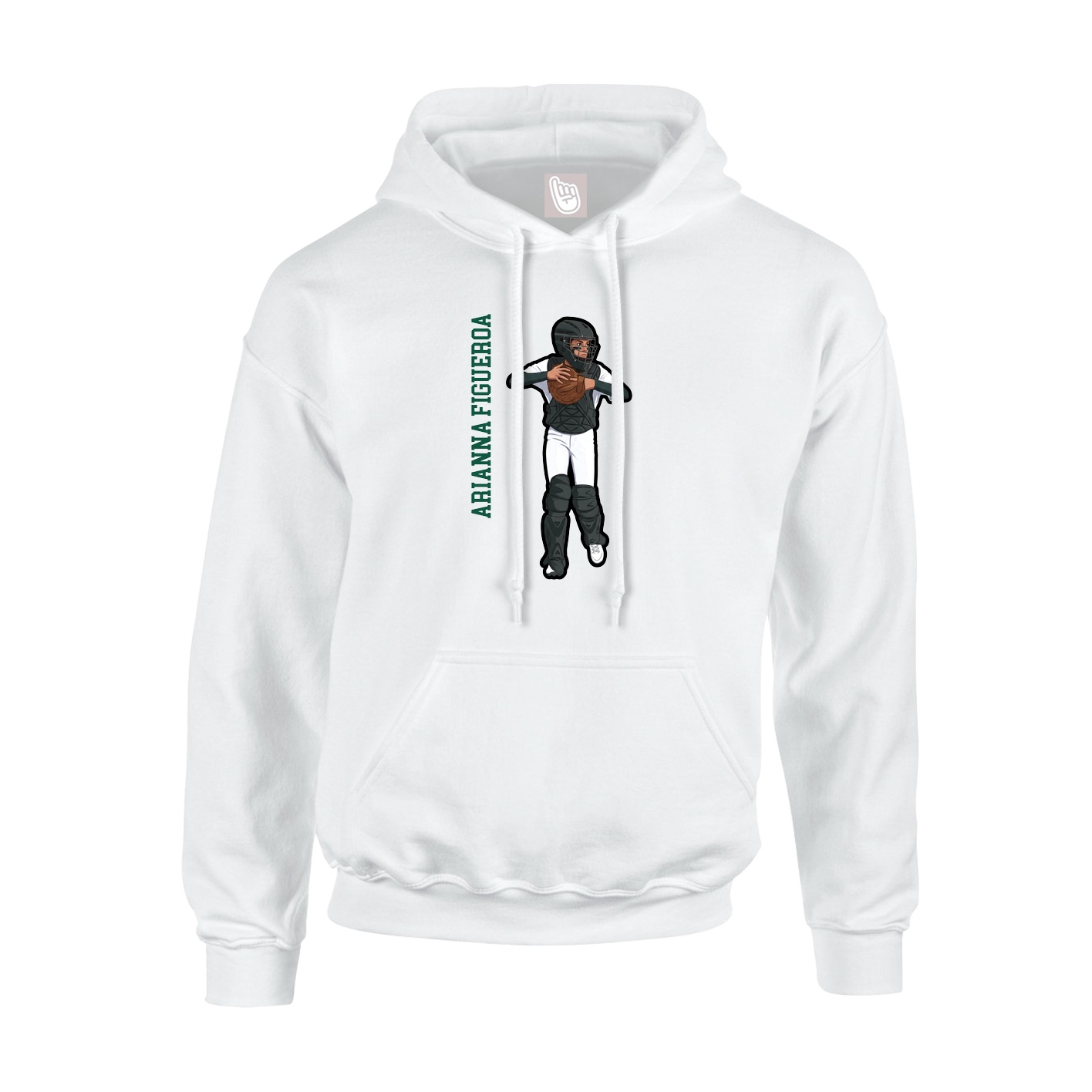 Hoodie — Name Vertical in White