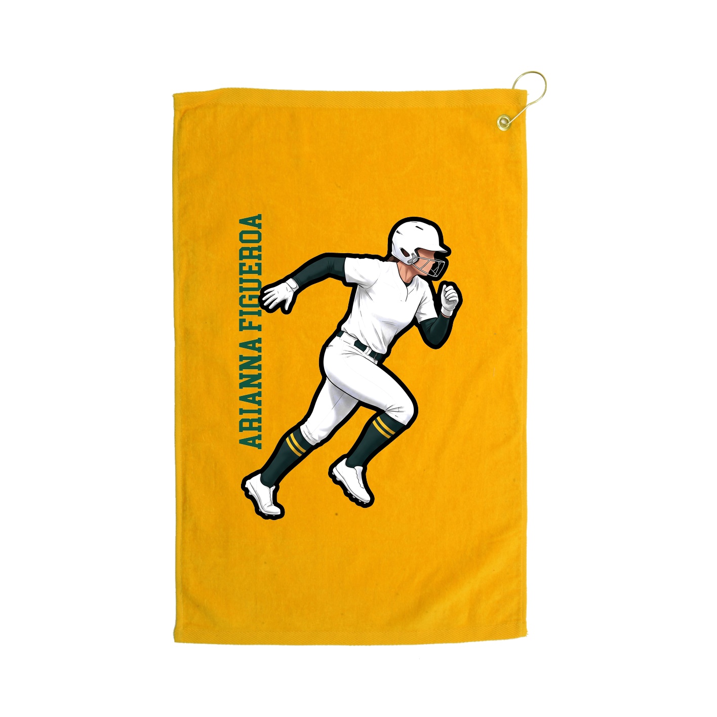 Golf Towel — Name Vertical in Gold