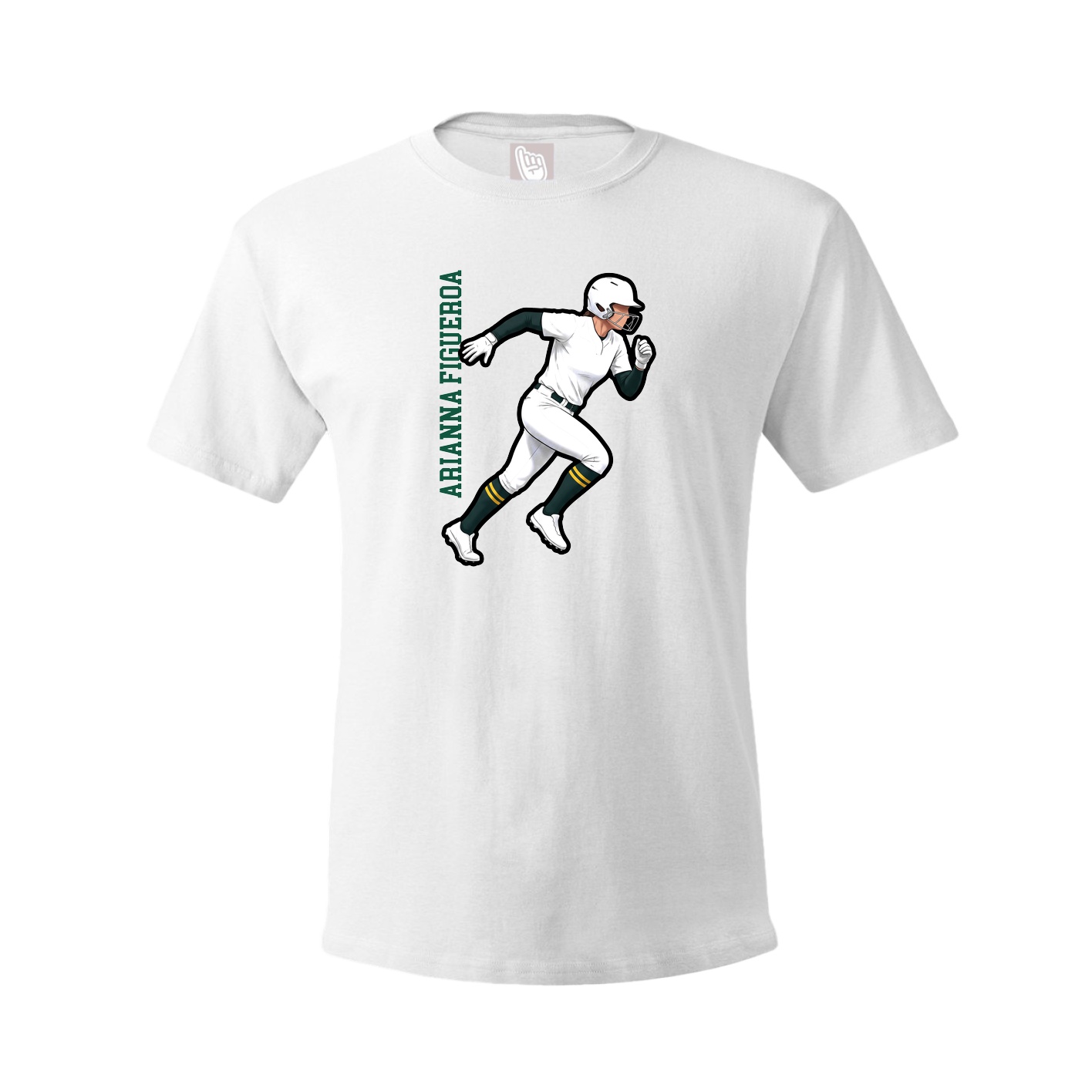 Youth Tee — Name Vertical in White
