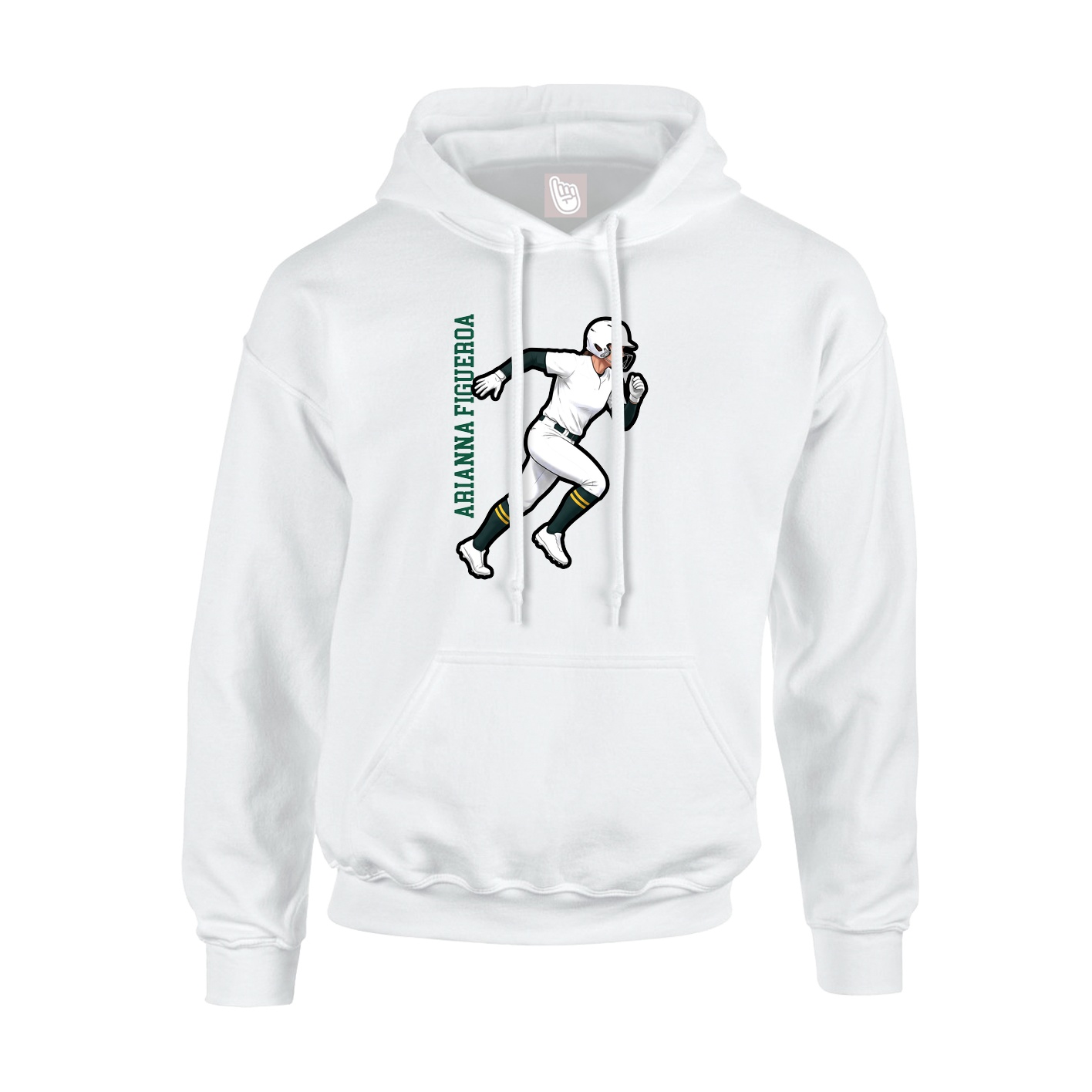 Youth Hoodie — Name Vertical in White