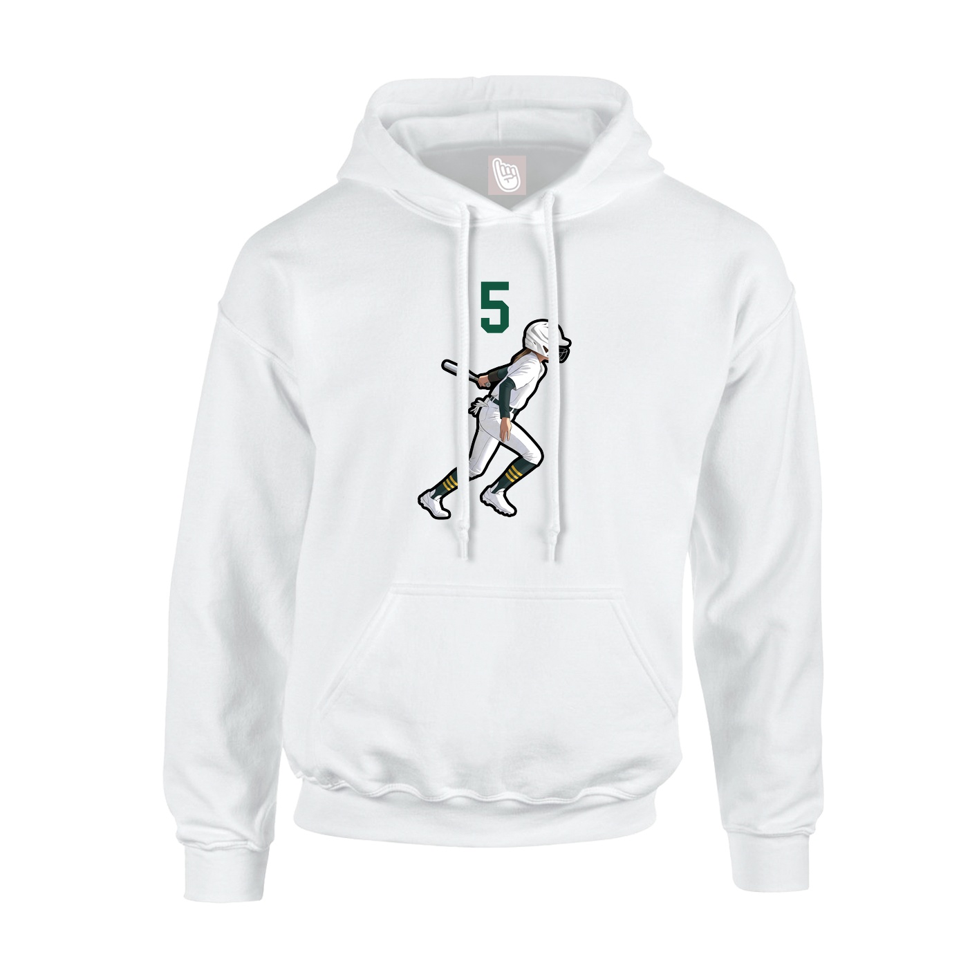 Youth Hoodie — Number Top in White