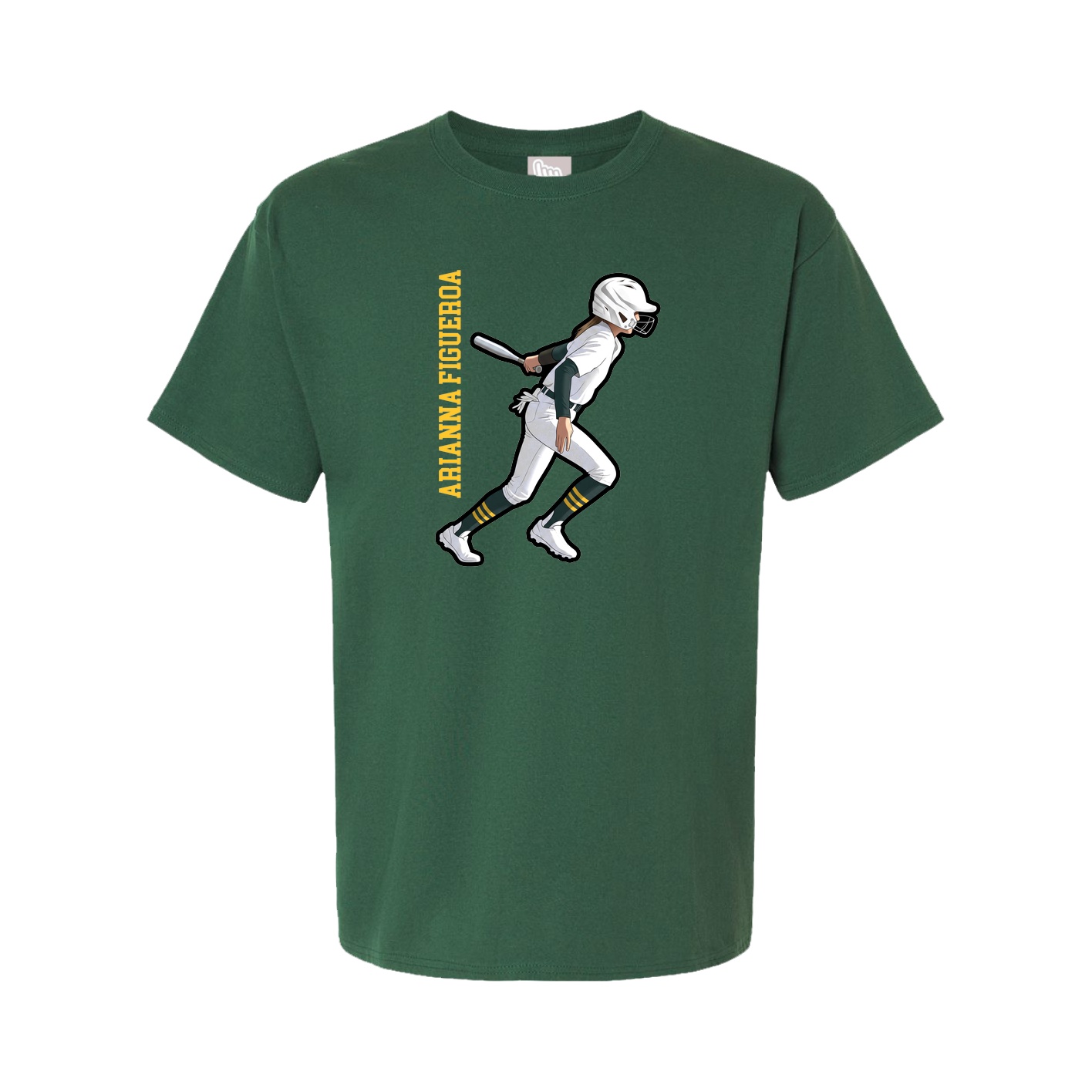 Tee — Name Vertical in Green