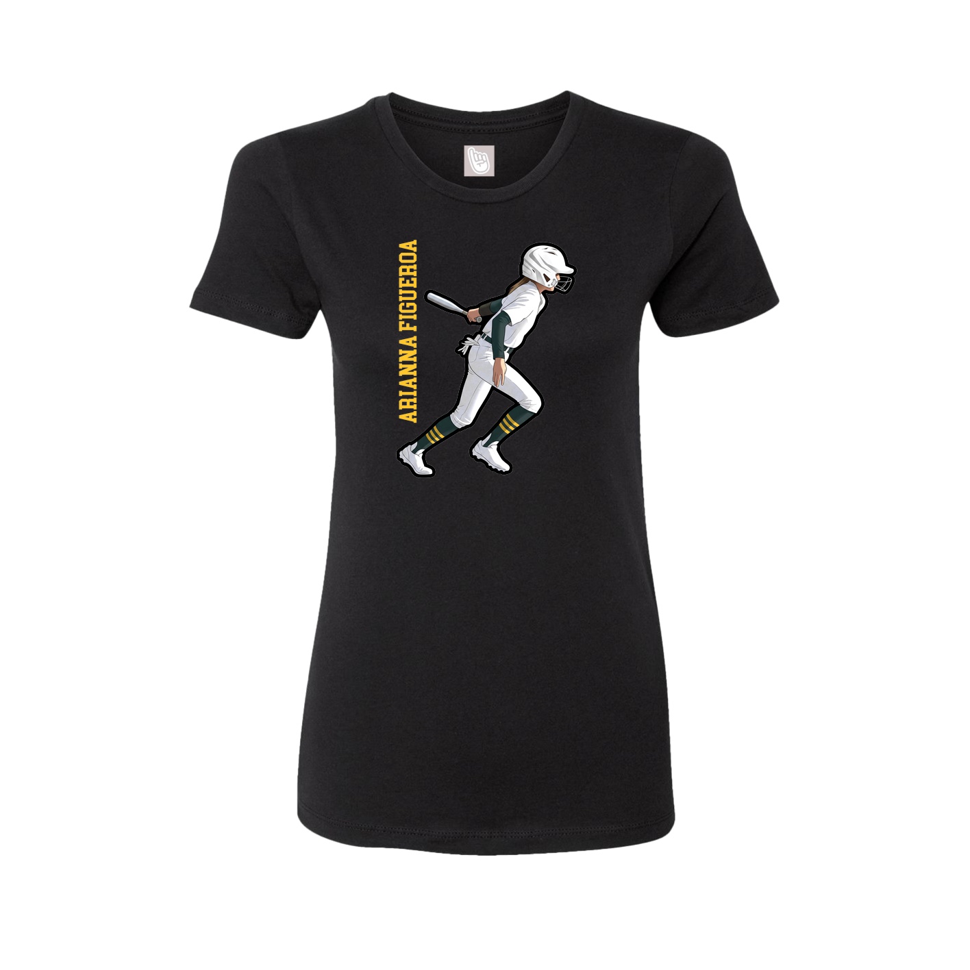 Womens Tee — Name Vertical in Black