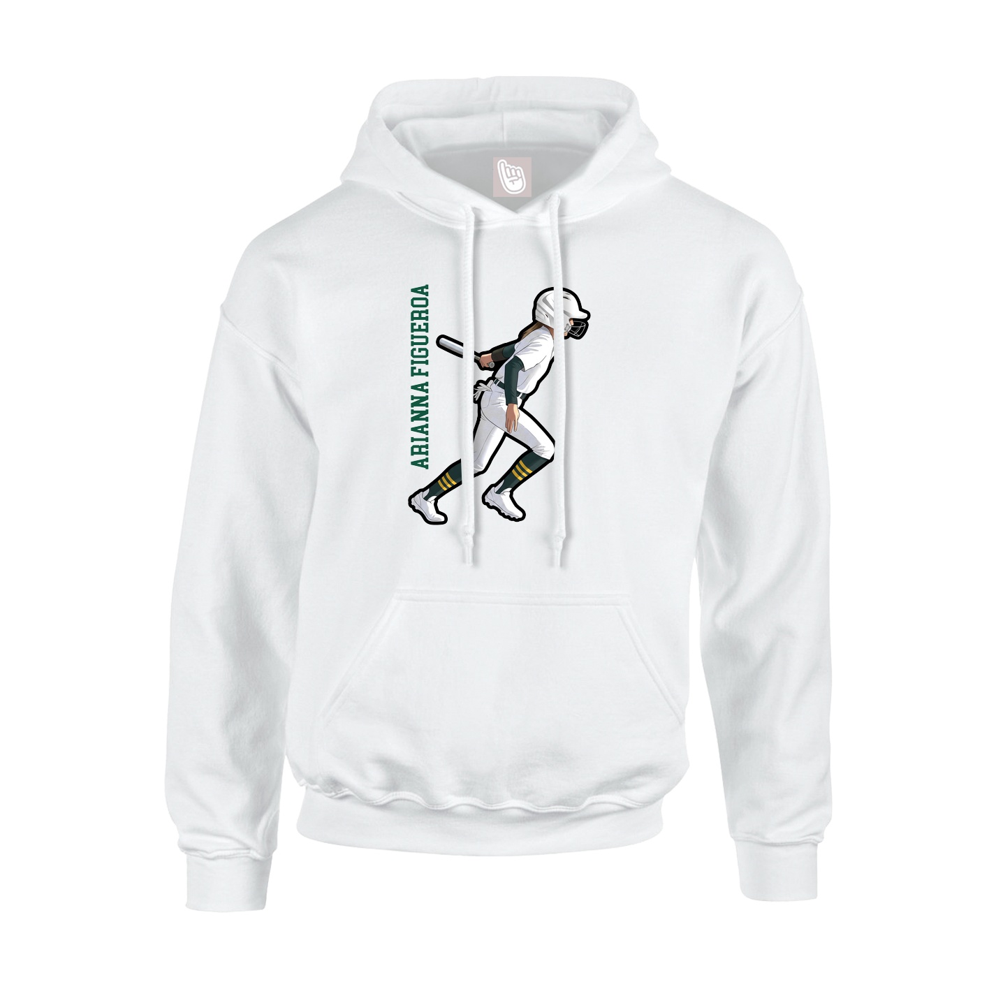 Hoodie — Name Vertical in White