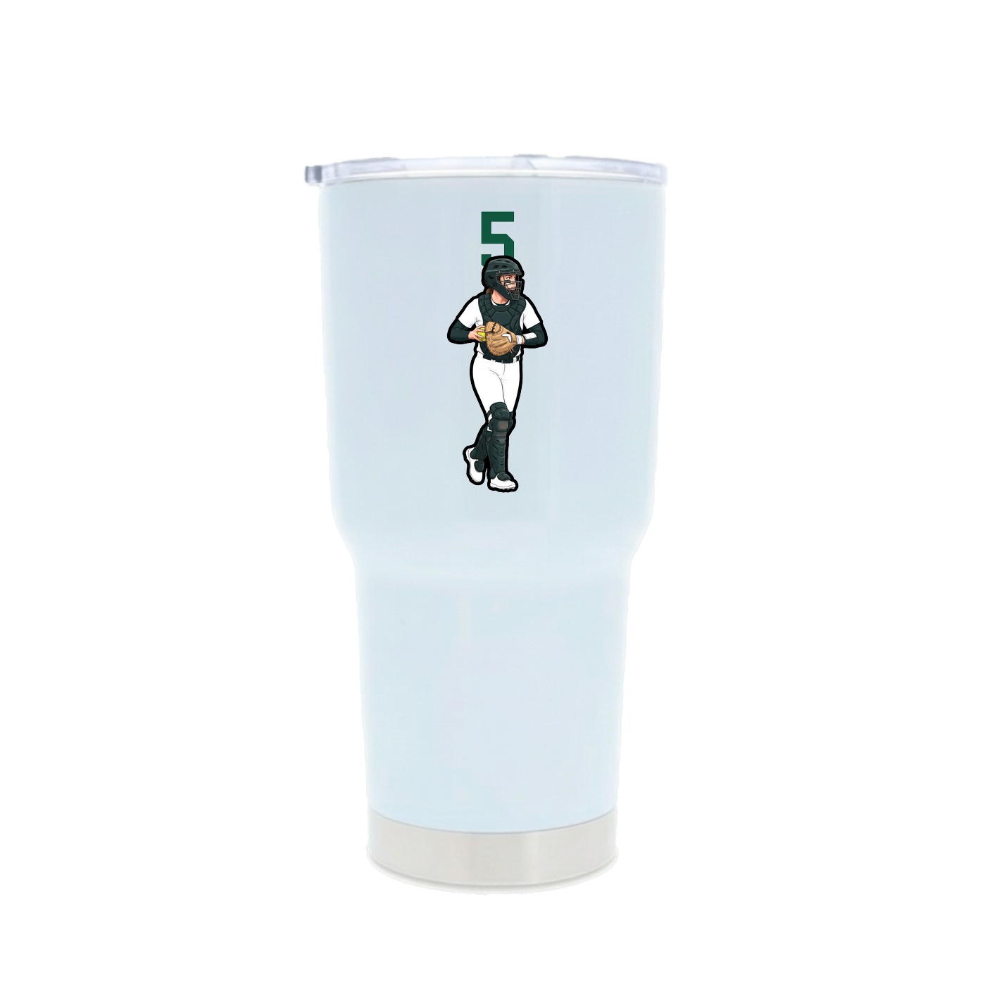 30oz Stainless Steel Tumbler — Number Top in White