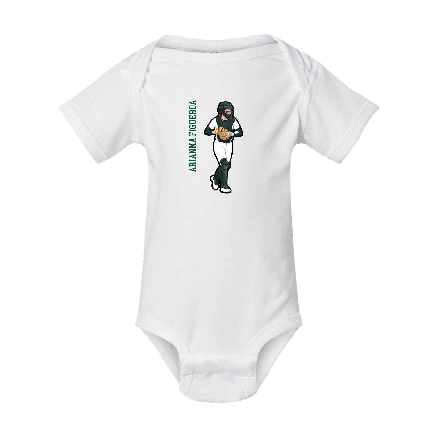 Baby Onesie — Name Vertical in White