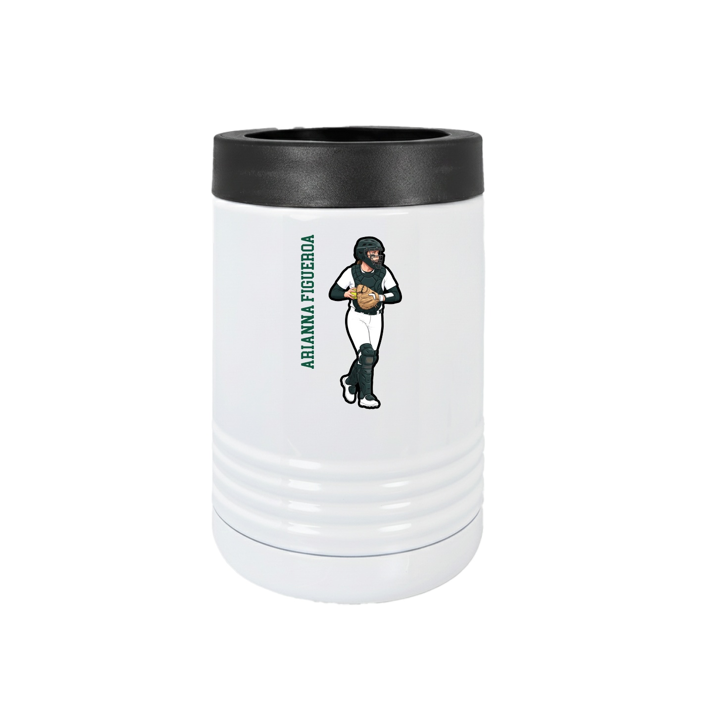 Beverage Holder — Name Vertical in White