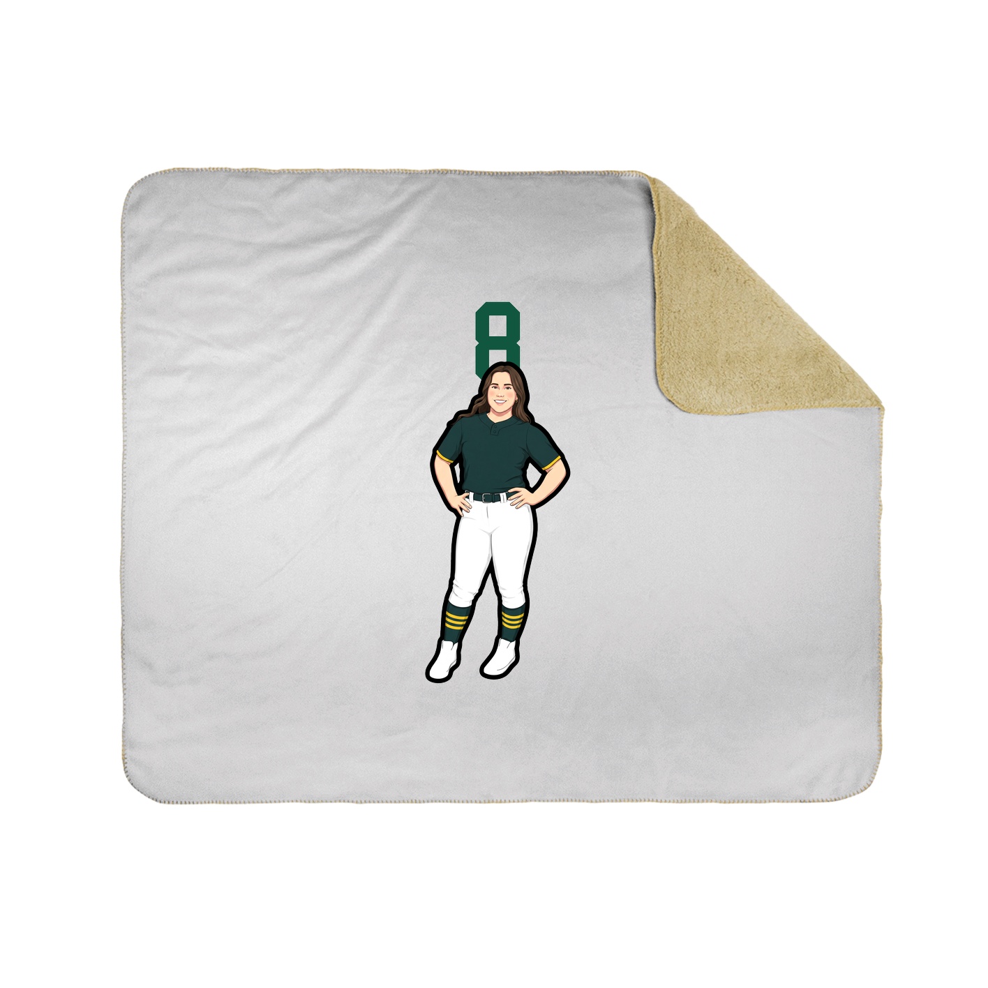 Throw Blanket — Number Top in White