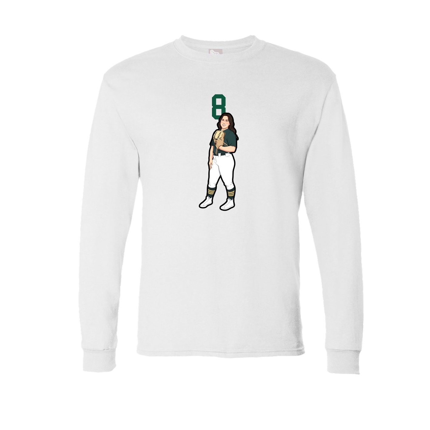 Long Sleeve Tee — Number Top in White
