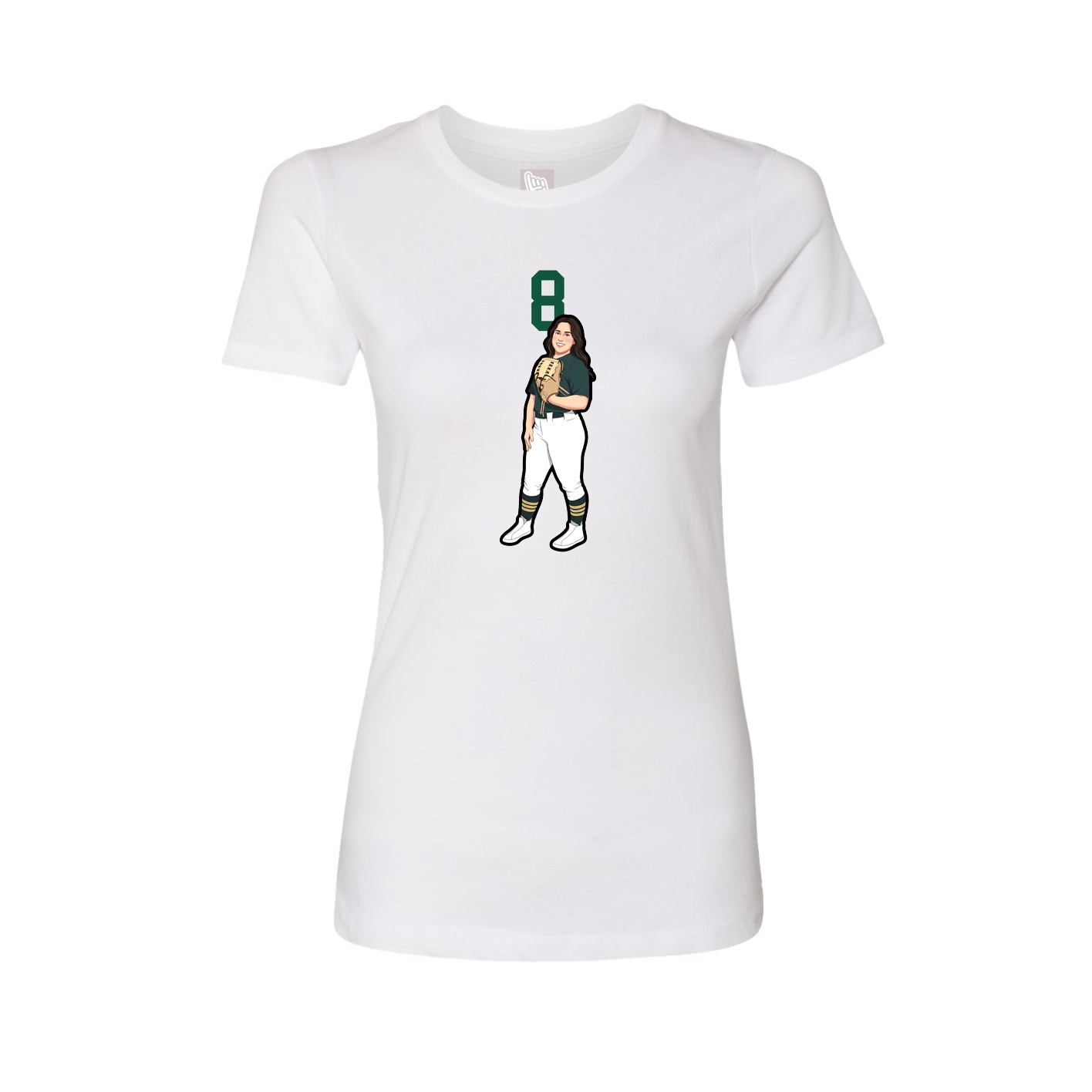 Fitted Women's Tee — Number Top in White