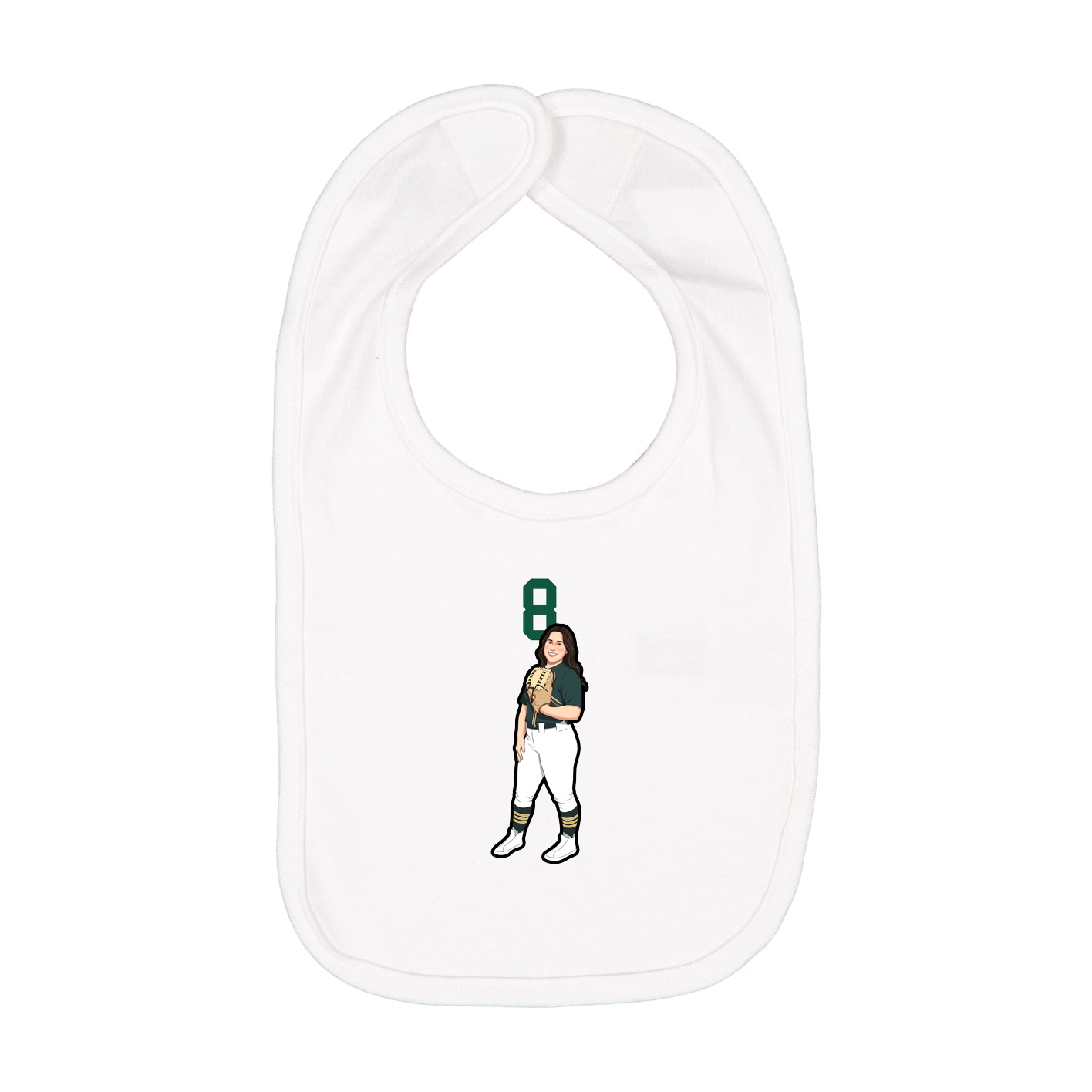 Infant Bib — Number Top in White