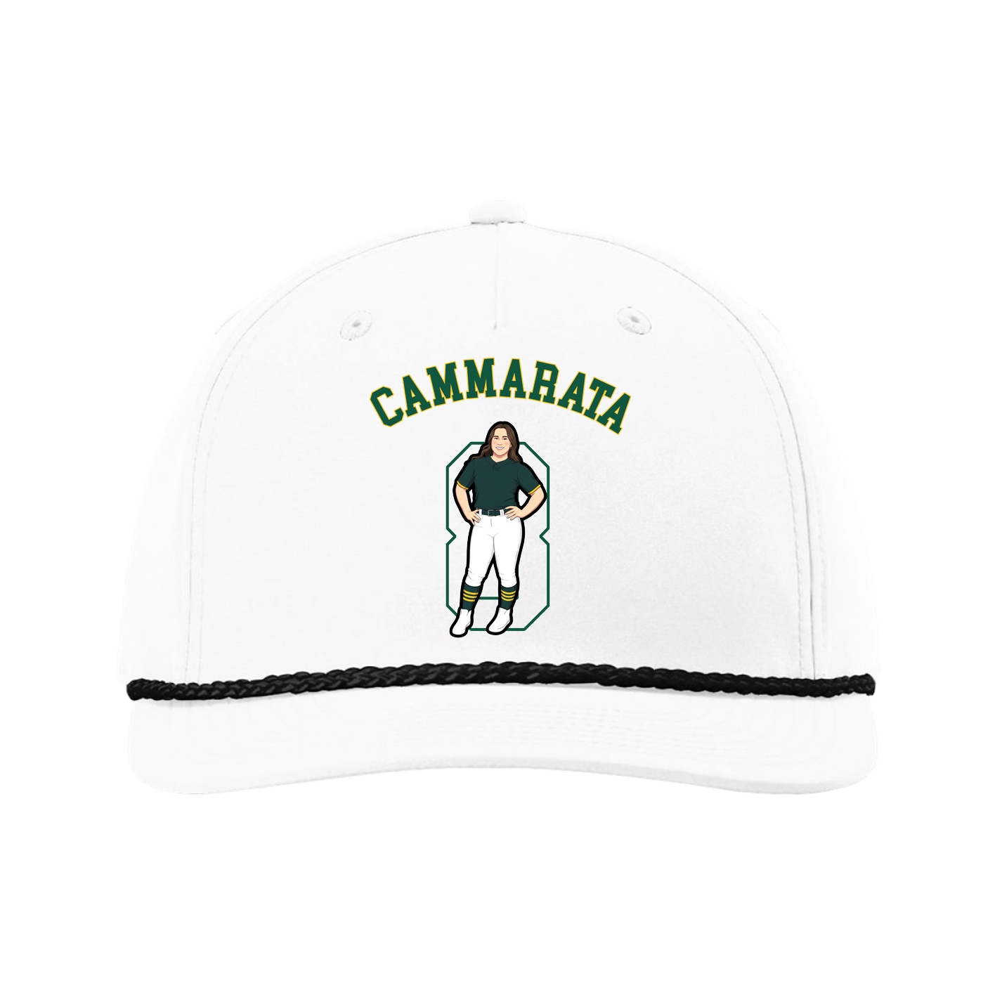 Five-Panel Classic Rope Cap — Shirsey Arch in White