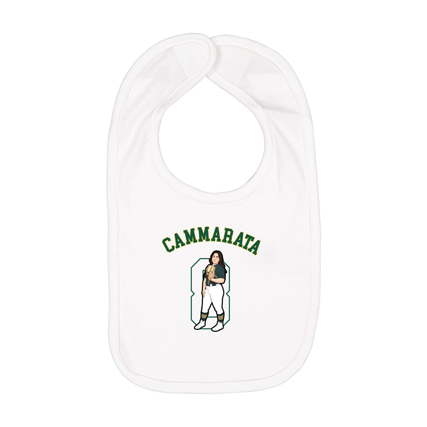 Infant Bib — Shirsey Arch in White