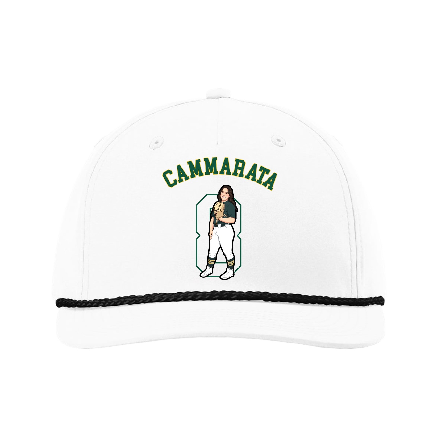 Five-Panel Classic Rope Cap — Shirsey Arch in White