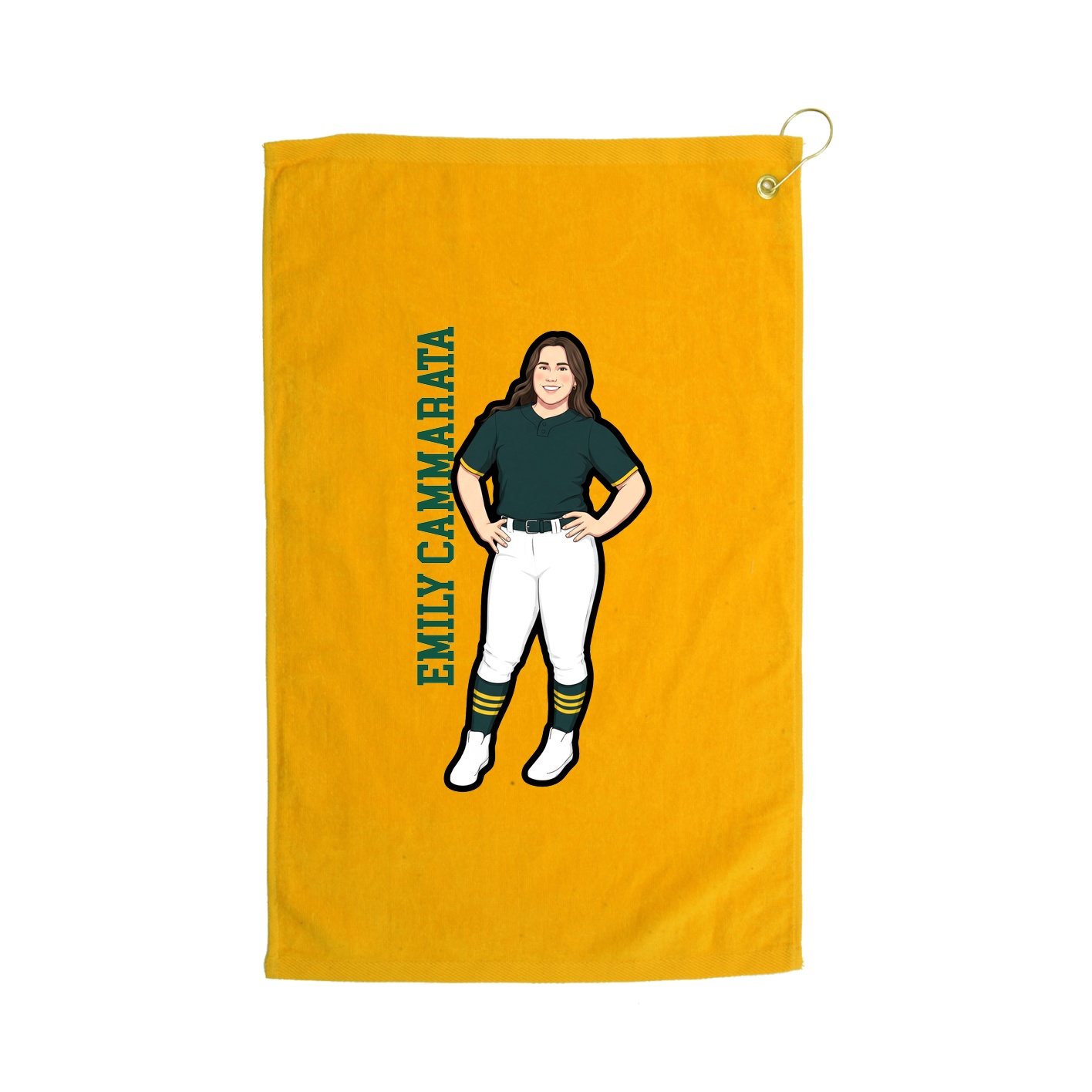 Golf Towel — Name Vertical in Gold