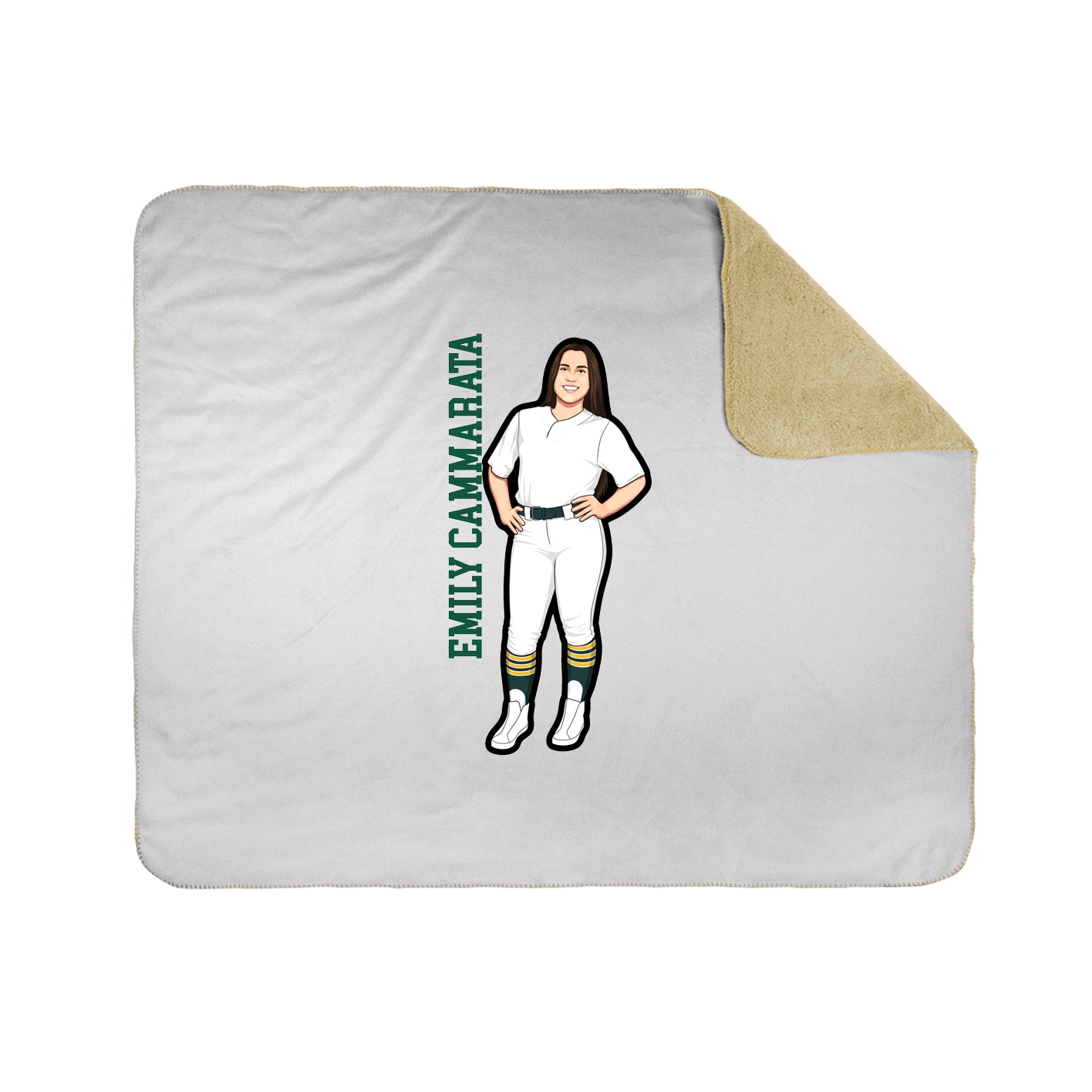 Throw Blanket — Name Vertical in White