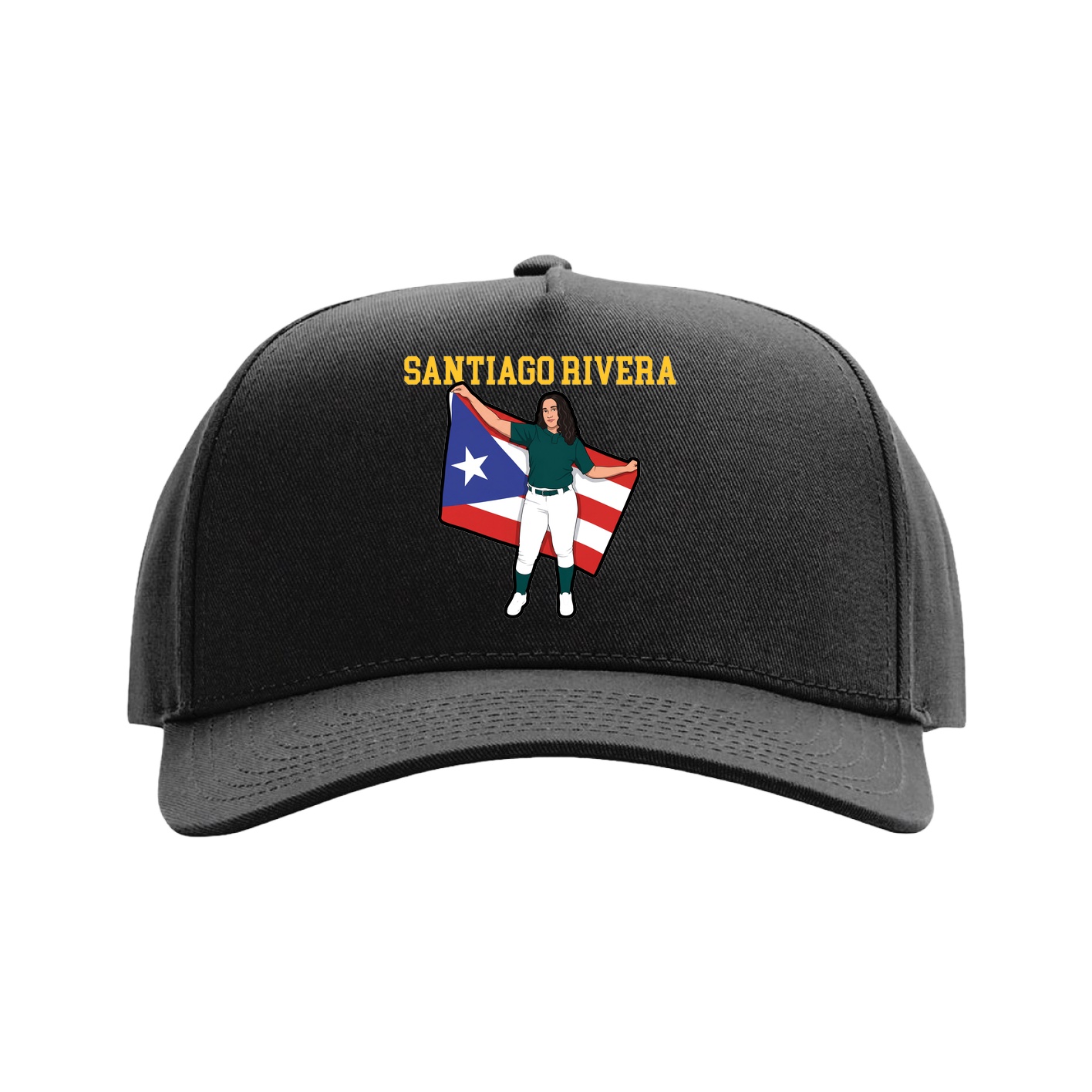 Full Fabric Five-Panel Champ Cap — Shirsey in Black