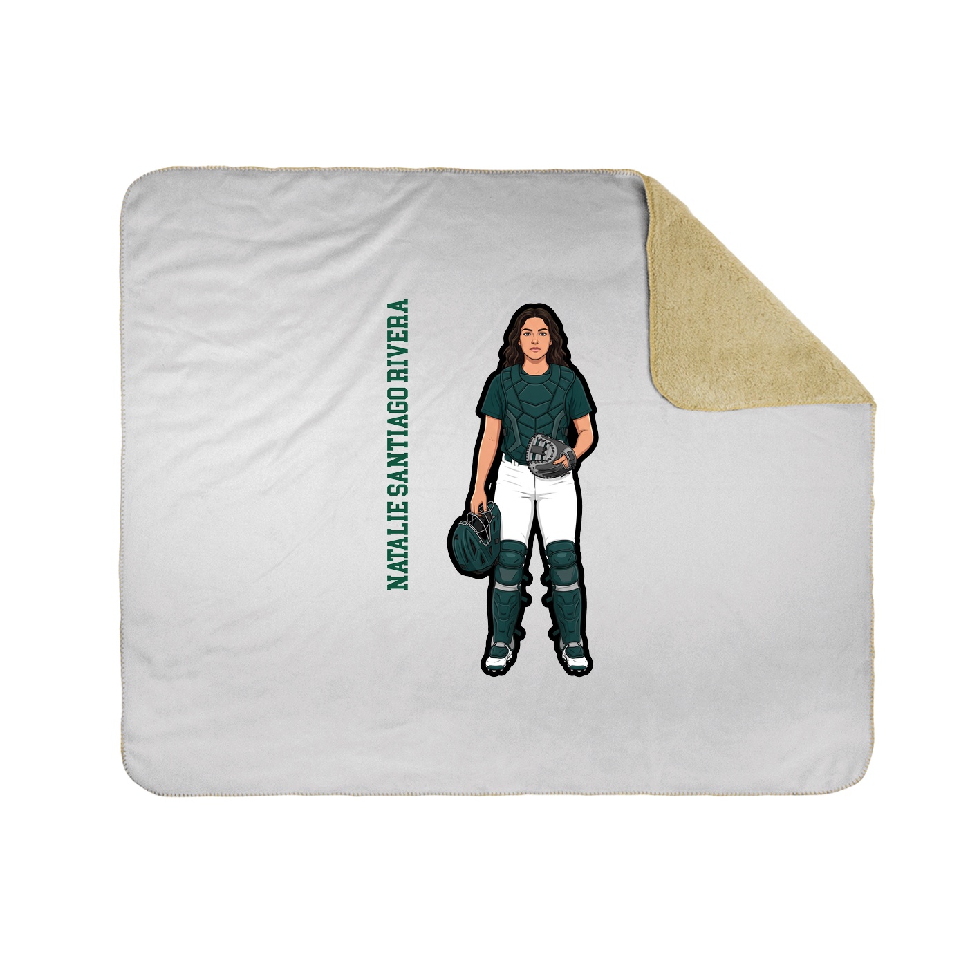Throw Blanket — Name Vertical in White