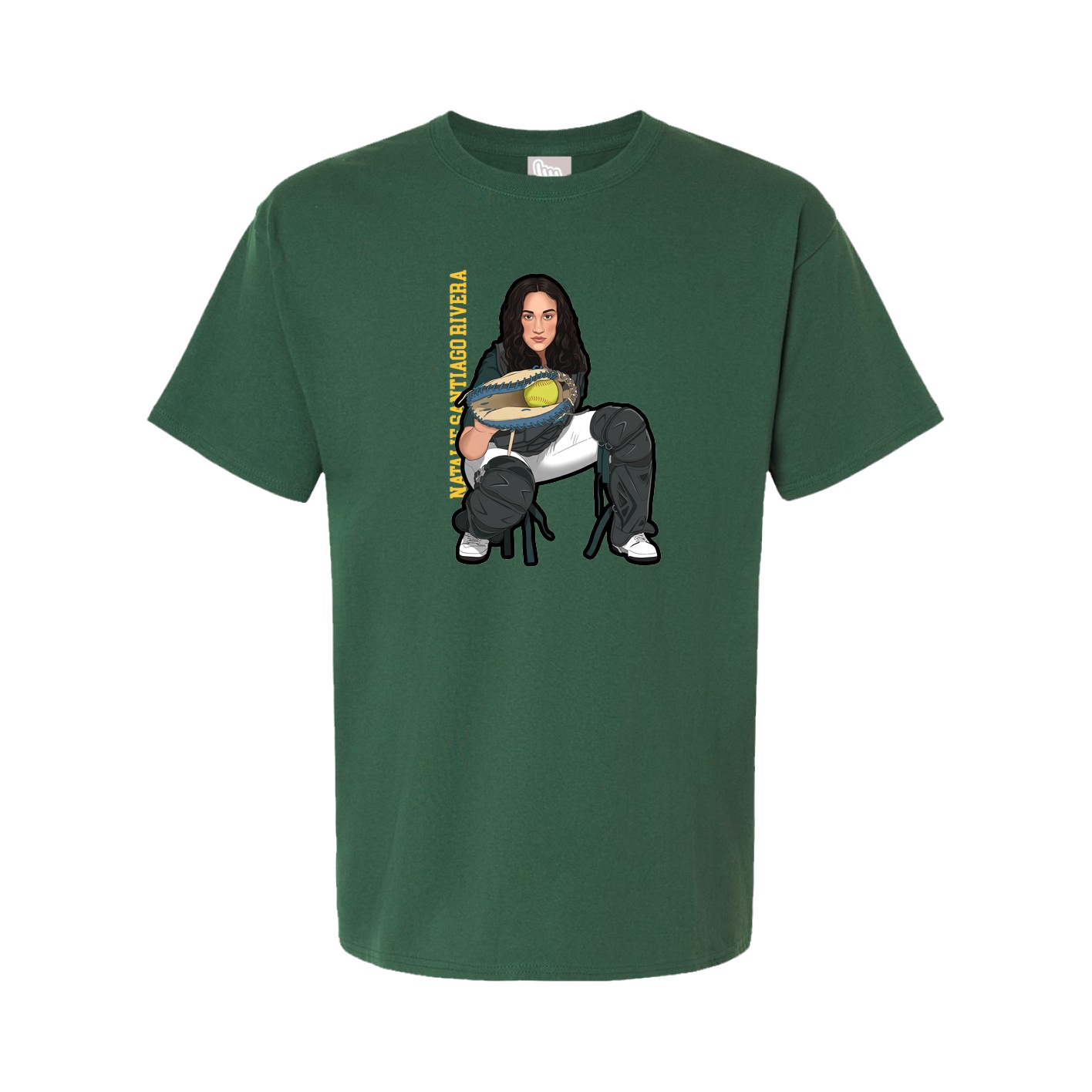 Youth Tee — Name Vertical in Green