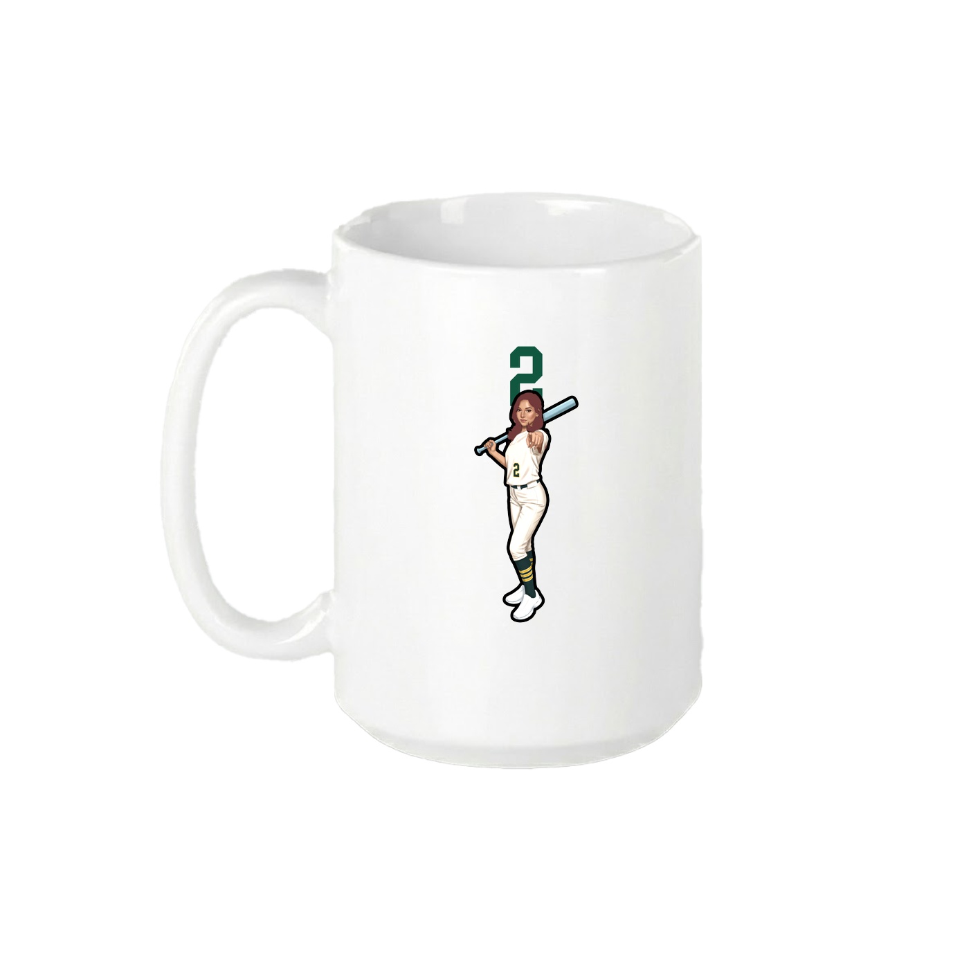 15oz Coffee Mug — Number Top in White