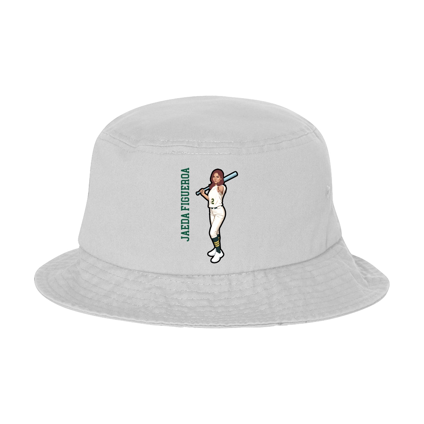 Bucket Cap — Name Vertical in White