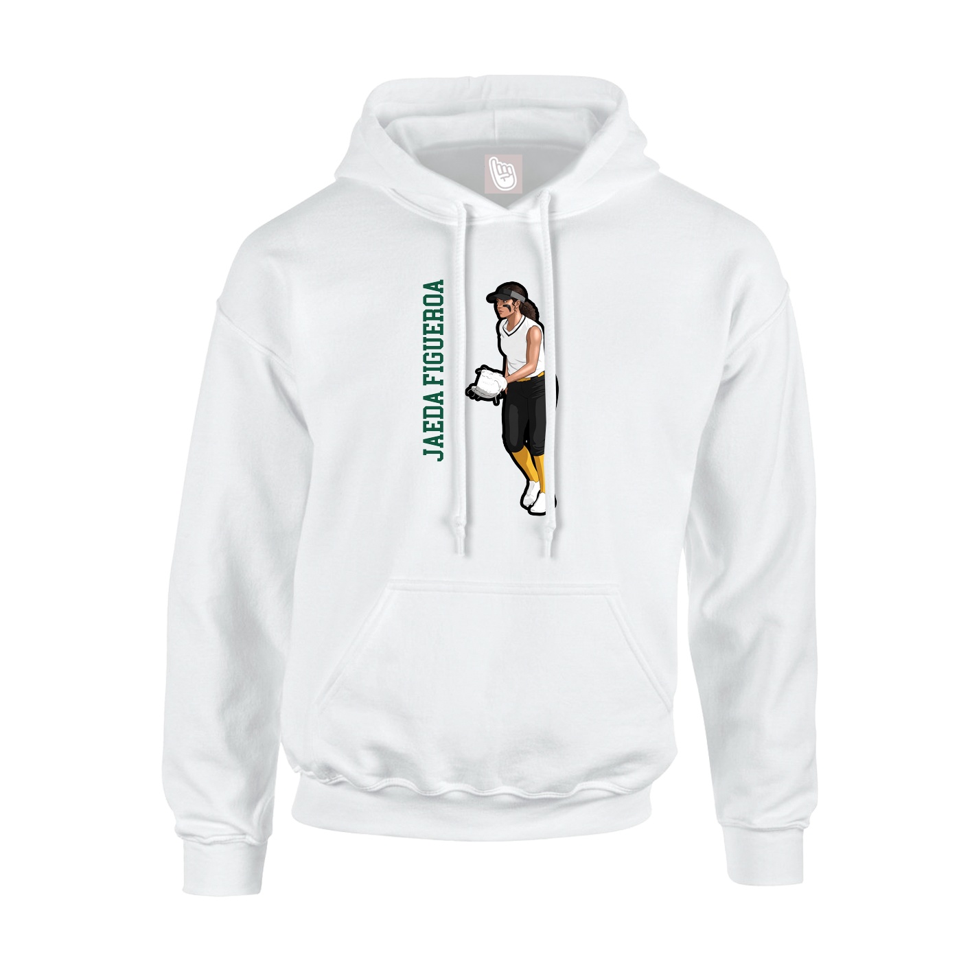 Youth Hoodie — Name Vertical in White