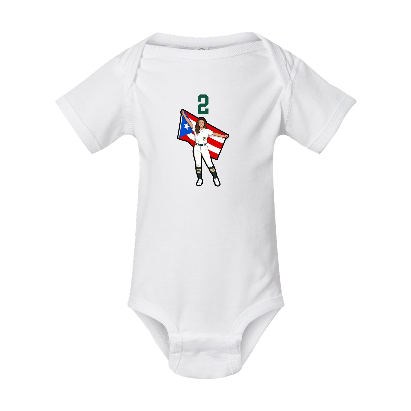 Baby Onesie — Number Top in White