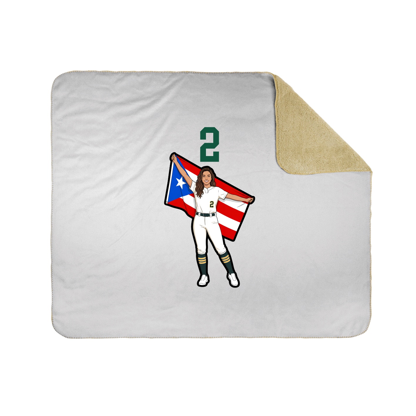 Throw Blanket — Number Top in White