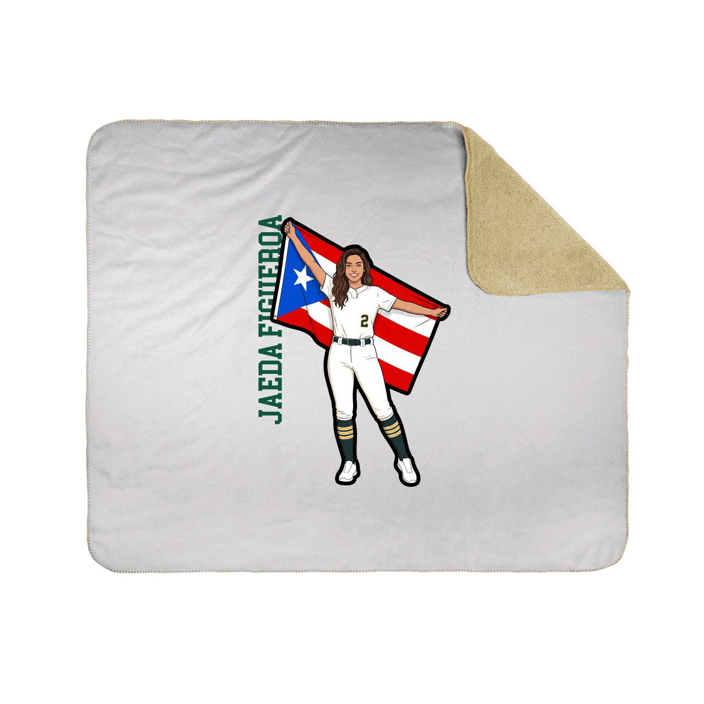 Throw Blanket — Name Vertical in White