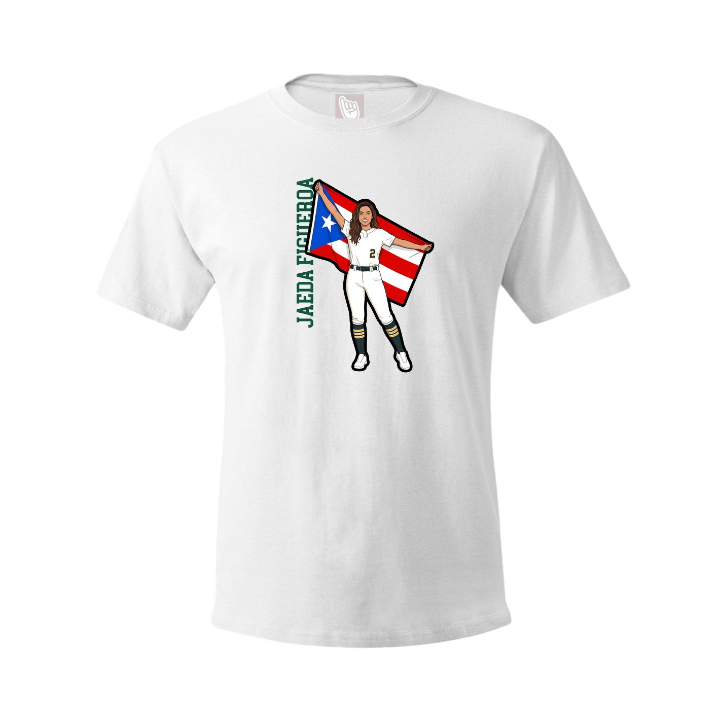 Tee — Name Vertical in White
