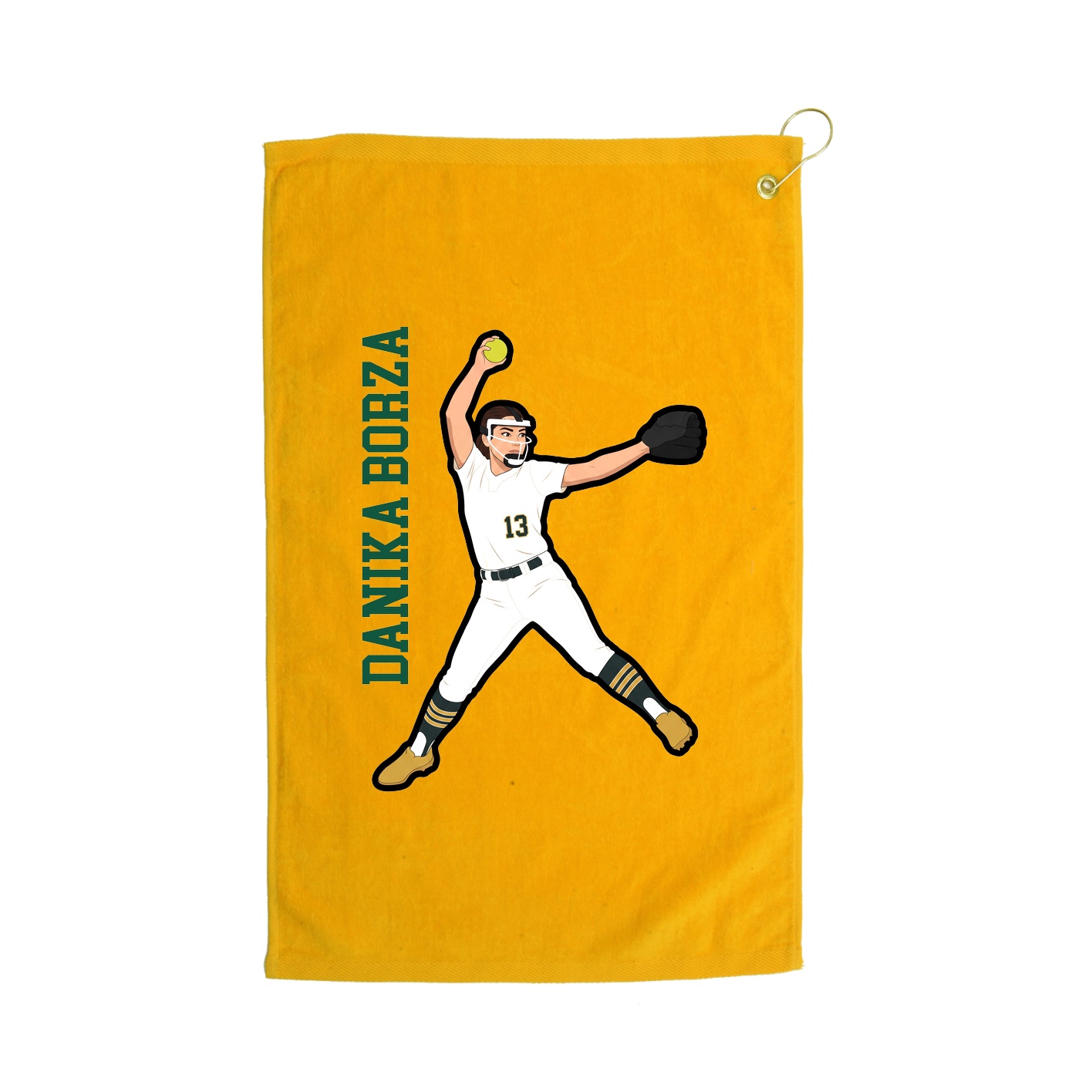 Golf Towel — Name Vertical in Gold