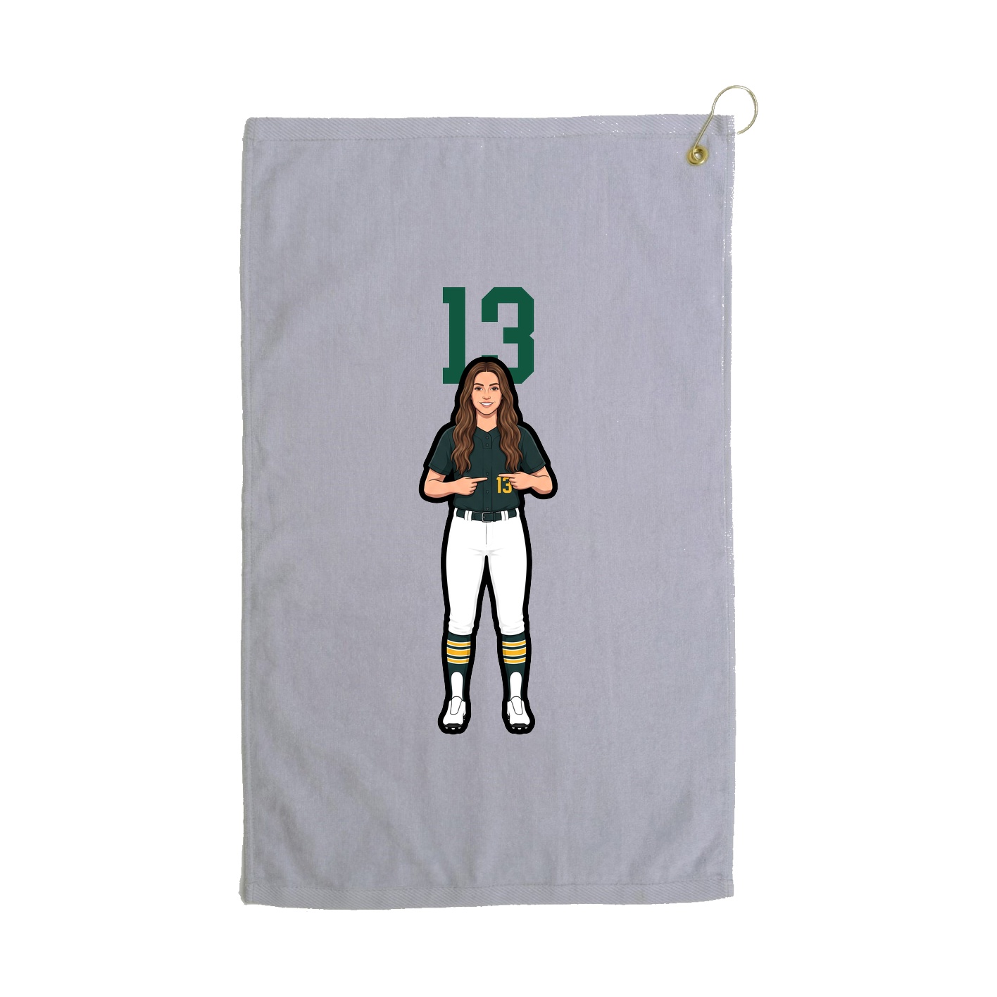 Golf Towel — Number Top in Grey